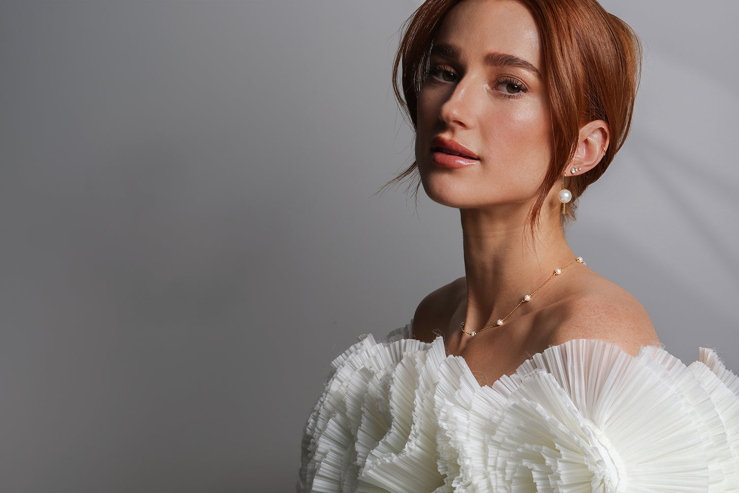 how long is a 35 inch dress V-neck Lace Tight White Short Party Dress with Long Sleeves Homecoming –  cathyprom main image 1
