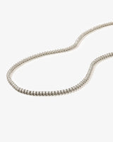 Not Your Basic Tennis Necklace 18" - Silver|White Diamondettes