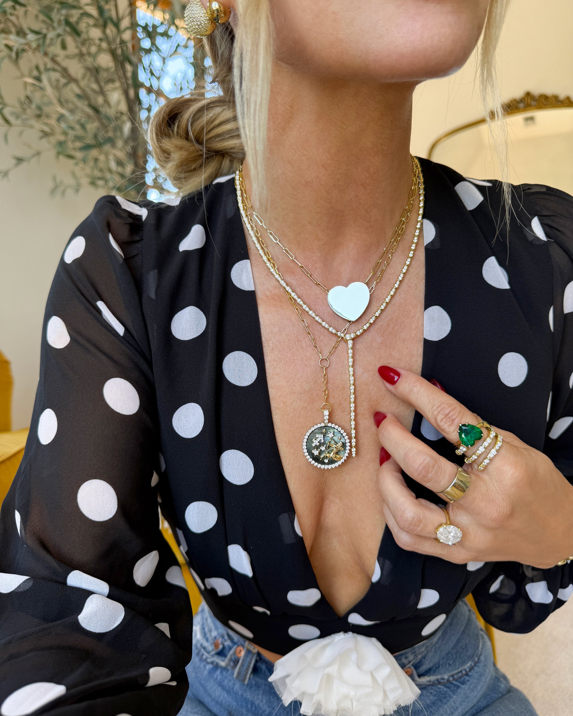 Pavé Serpent Lariat Necklace - Silver|White Diamondettes