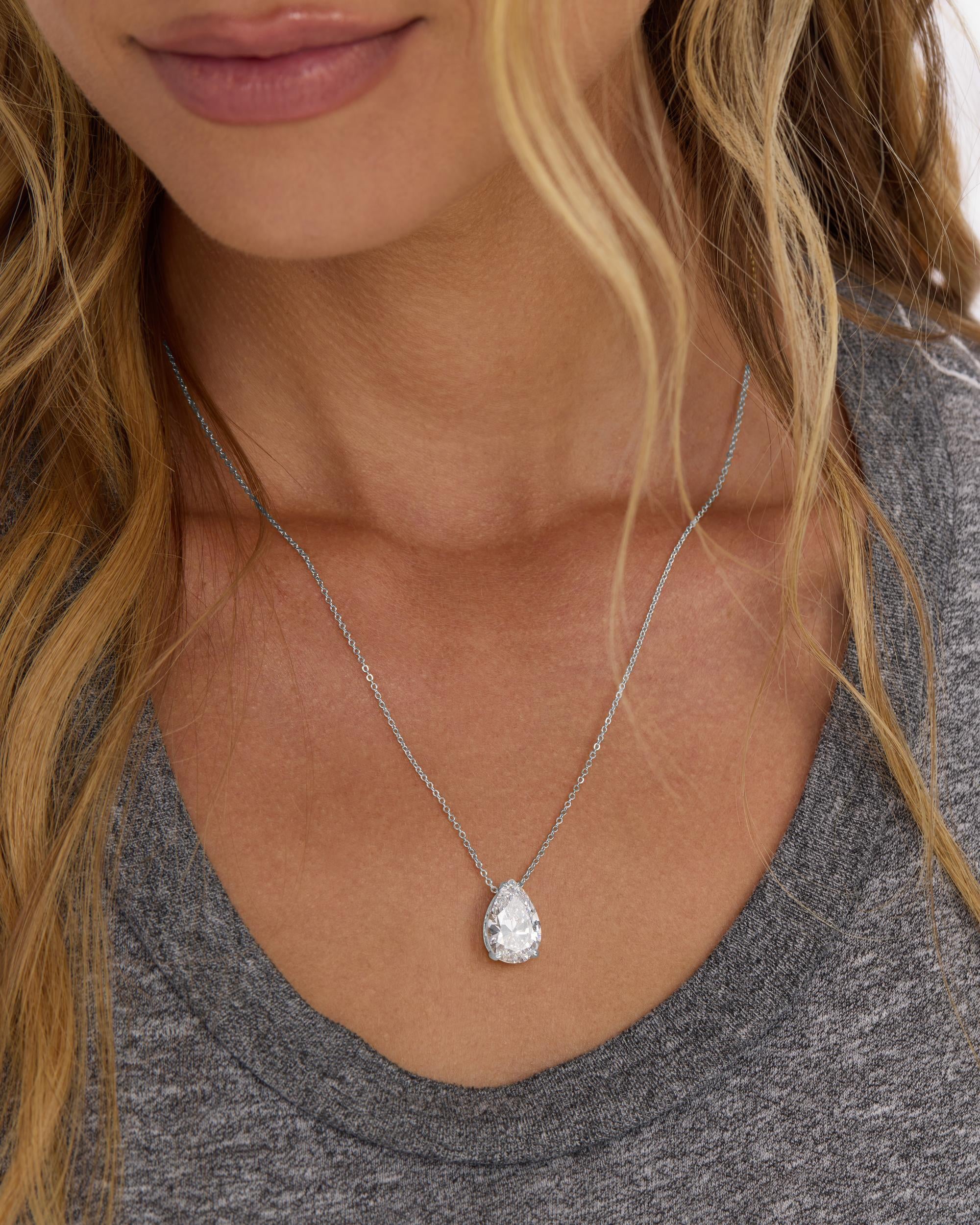 "Are you Jealous" Necklace - Silver|White Diamondettes