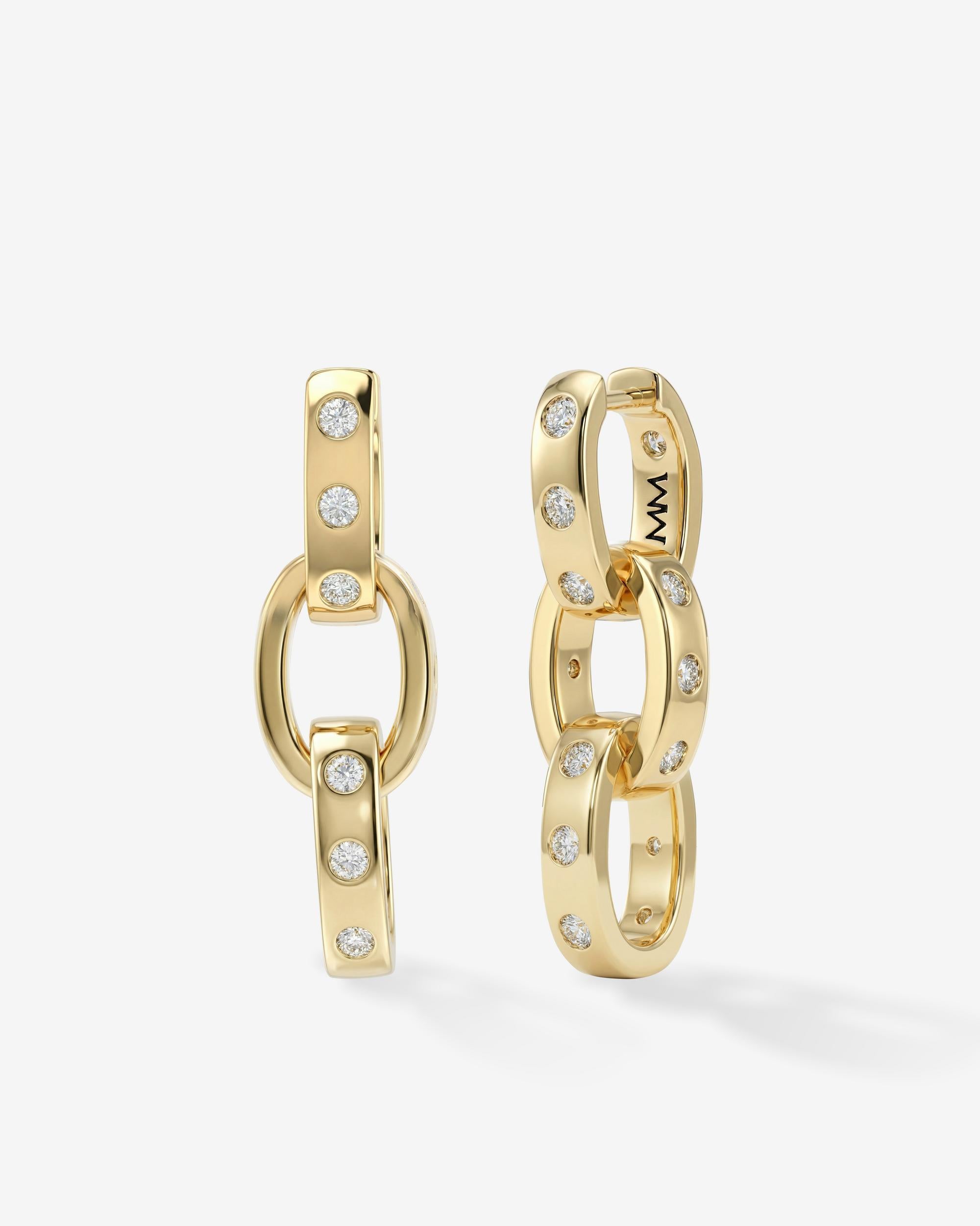 Ashley Chain Convertible Earrings | Gold Huggie Hoops – Melinda