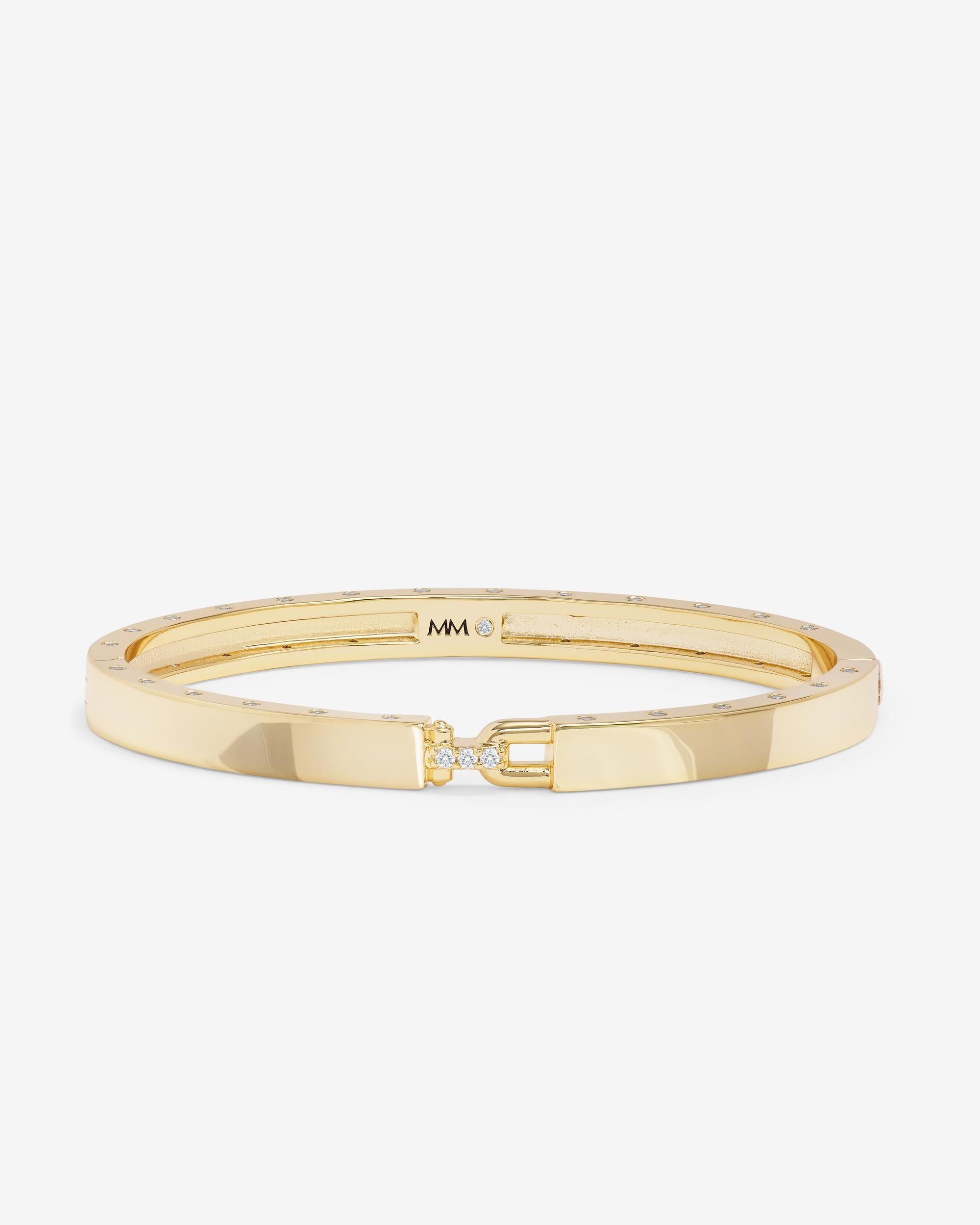 Stunning Gold Ashley Lock Cuff 6mm Bracelet – Melinda Maria Jewelry