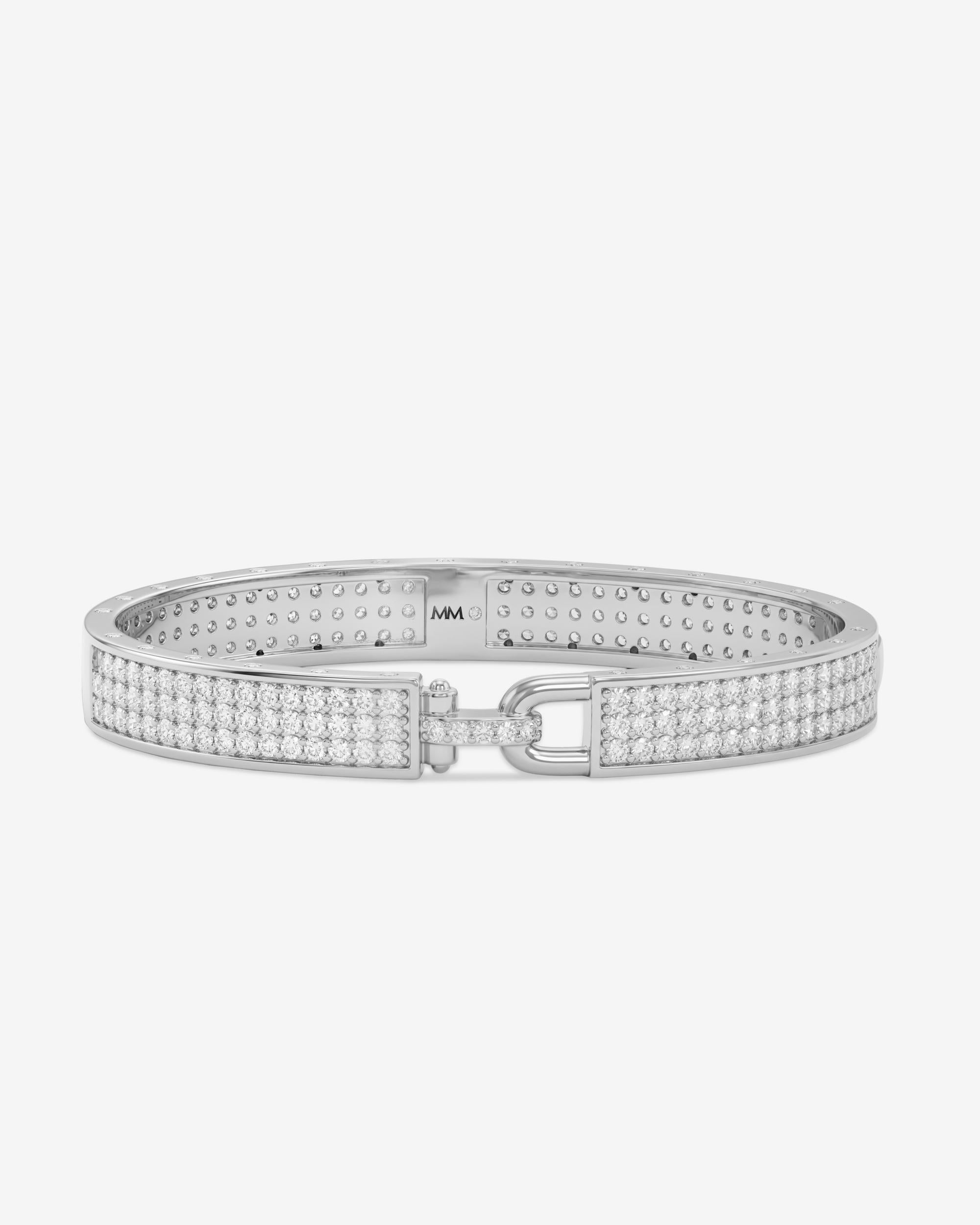 Ashley Malibu Lock Cuff 9mm - Silver|White Diamondettes – Melinda