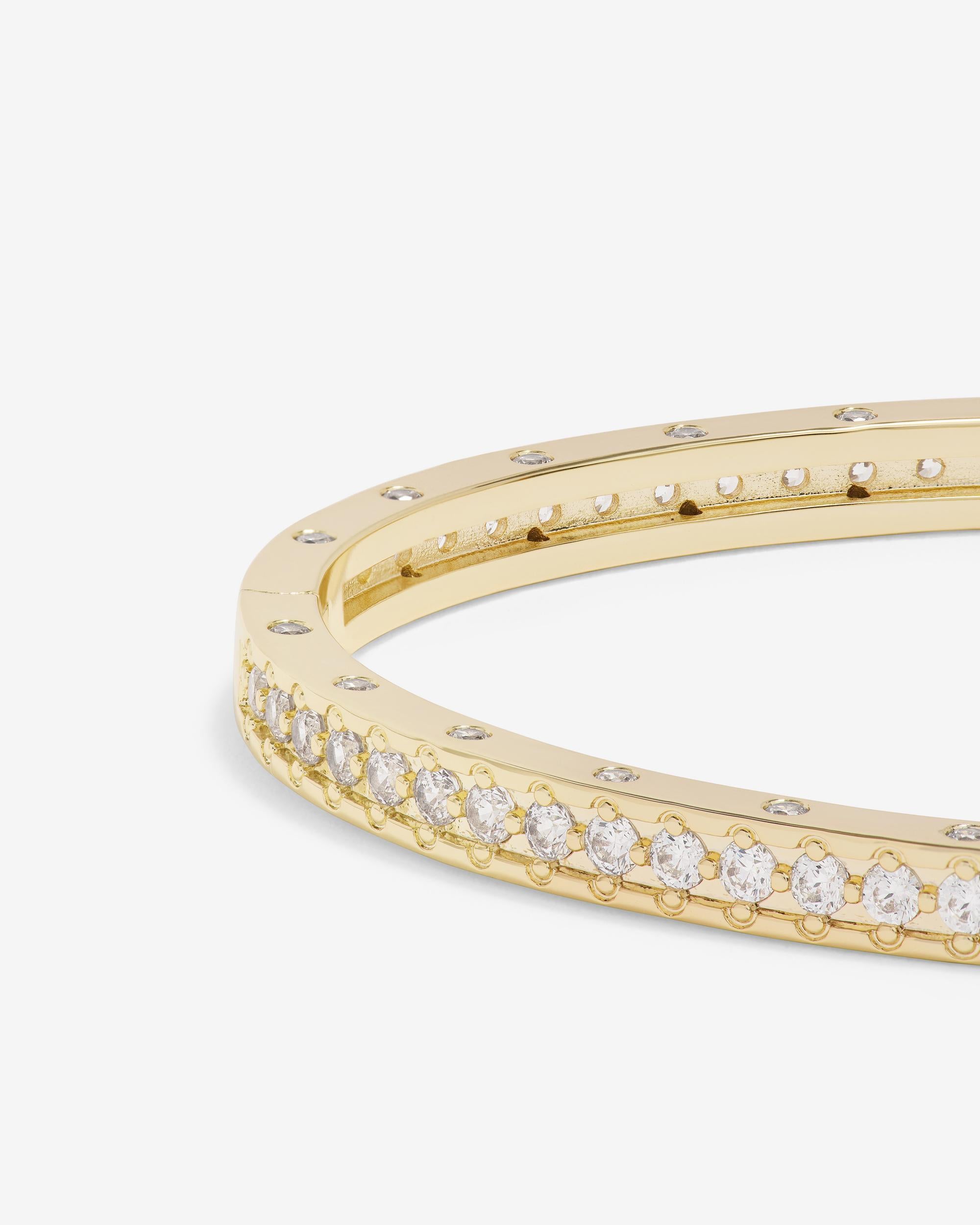 Ashley Pavé Cuff 4mm - Gold|White Diamondettes