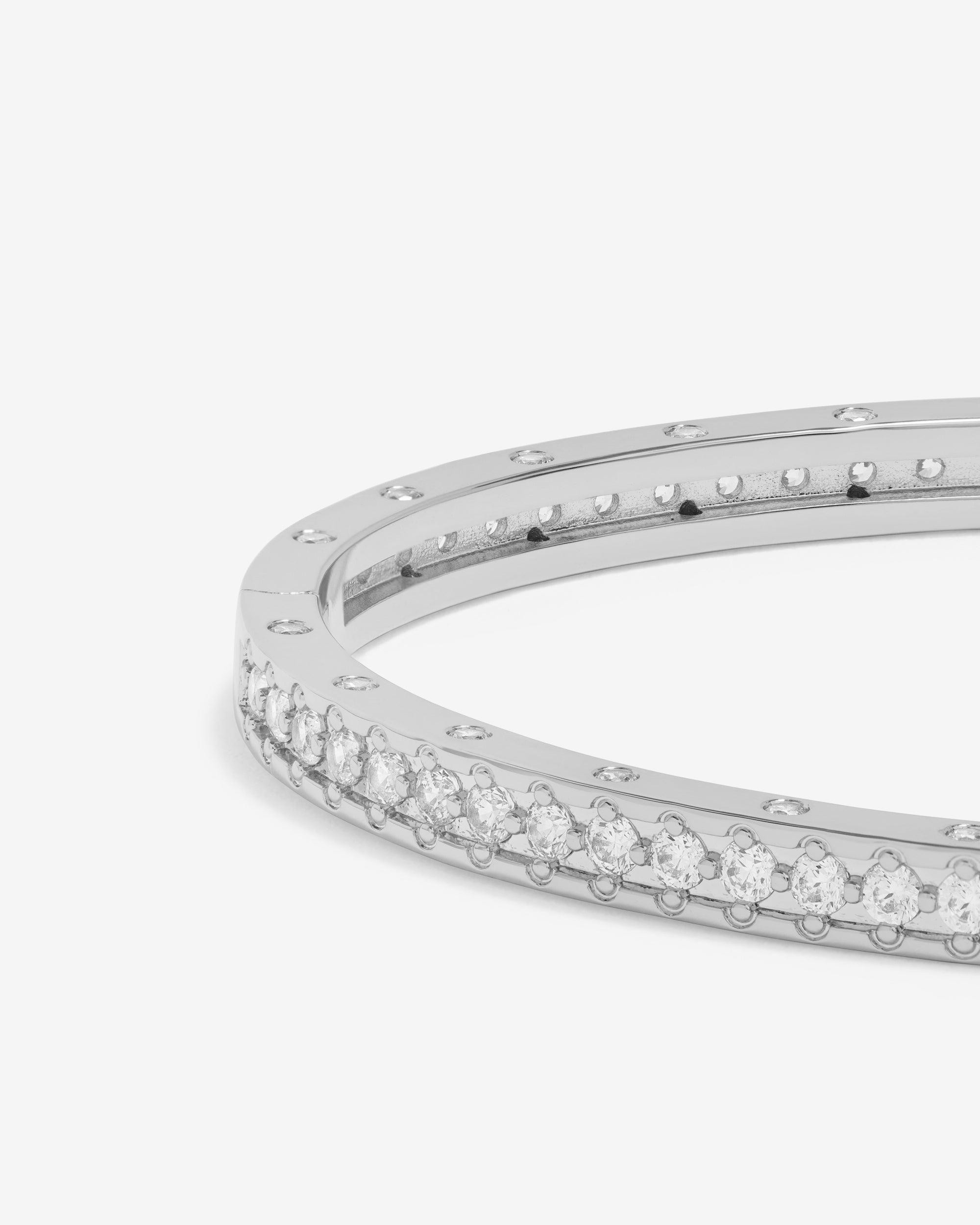 Ashley Pavé Cuff 4mm - Silver|White Diamondettes