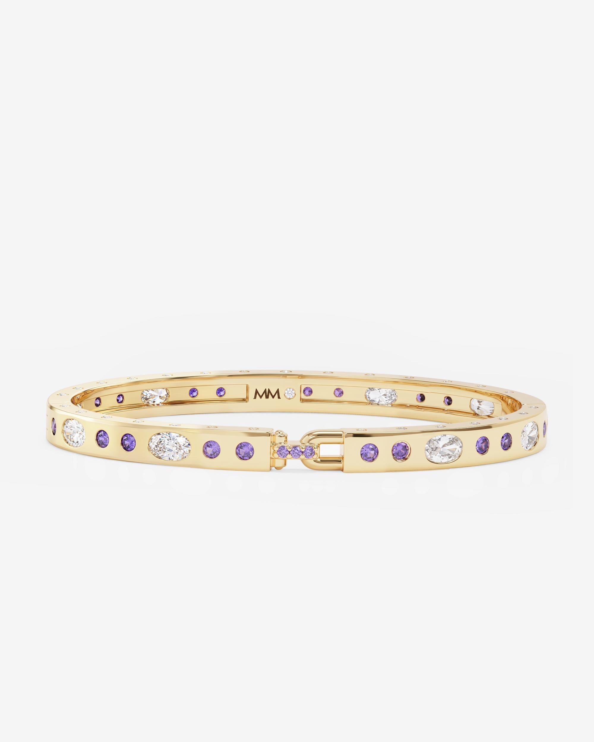 AMEFURASSHI Dive! Bangle Light(未開封品) Ashley Sunset Lock Cuff 6mm - Gold|Lavender Amethyst – Melinda