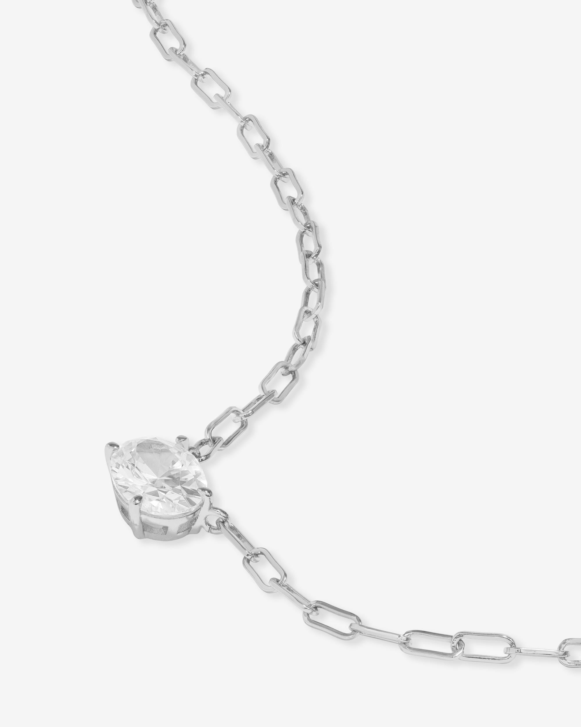 Baby Hello Gorgeous Necklace - Silver|White Diamondettes