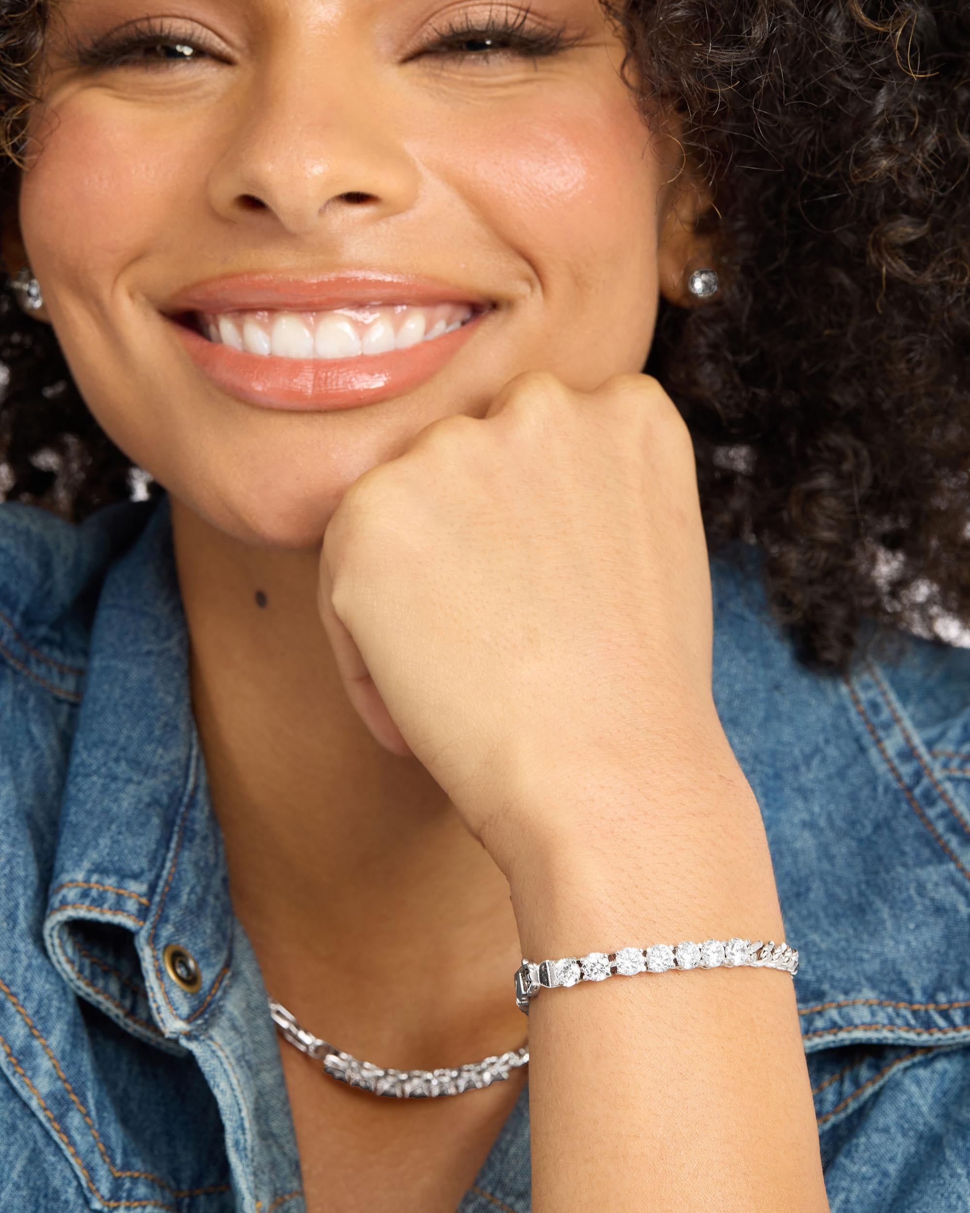 Baby Julian Loves Diamonds Bracelet - Silver|White Diamondettes