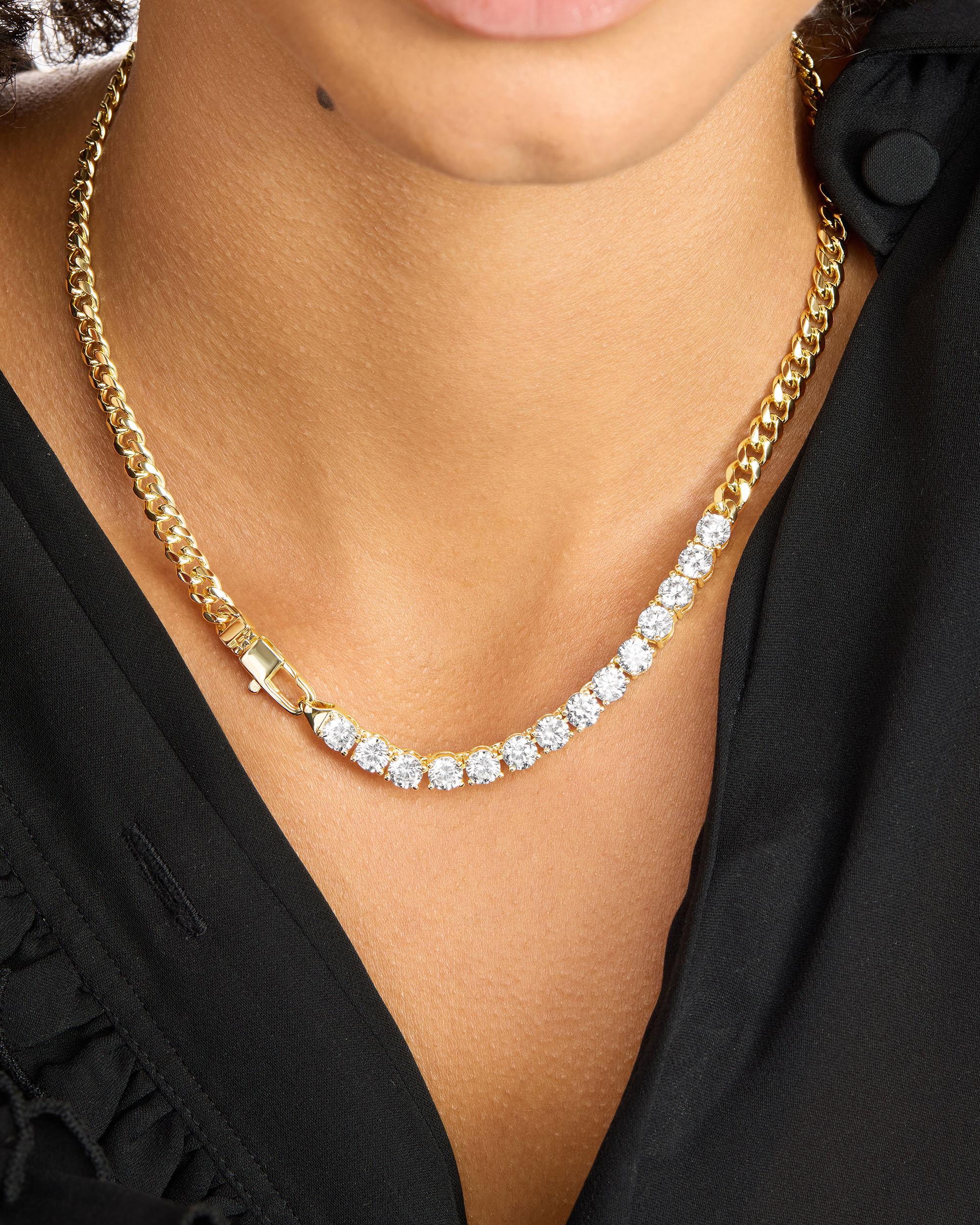 Baby Julian REALLY Loves Diamonds Necklace - Gold|White Diamondettes