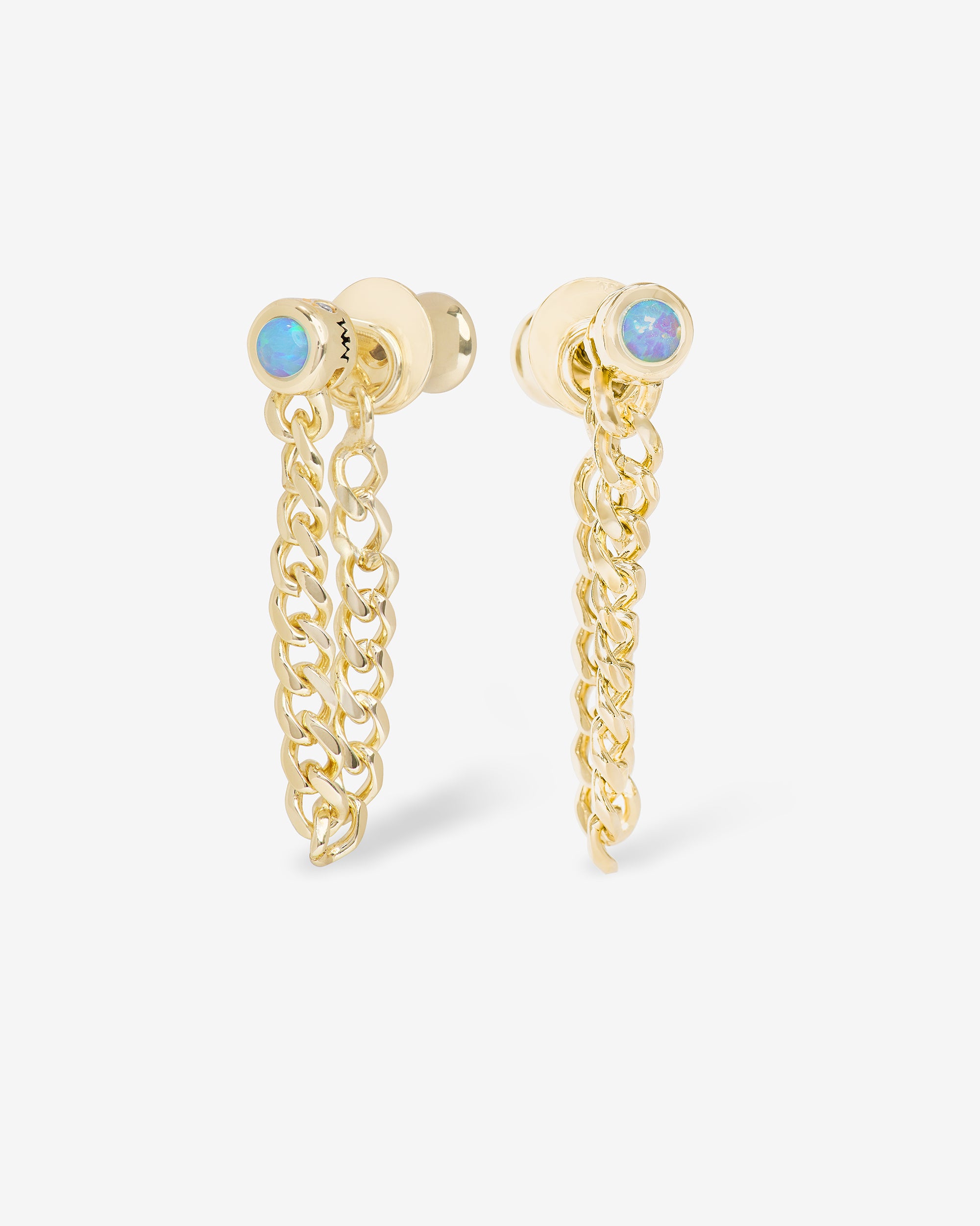 Julian 3mm Soft Chain Hoops Gold | Dainty Opal Earrings – Melinda