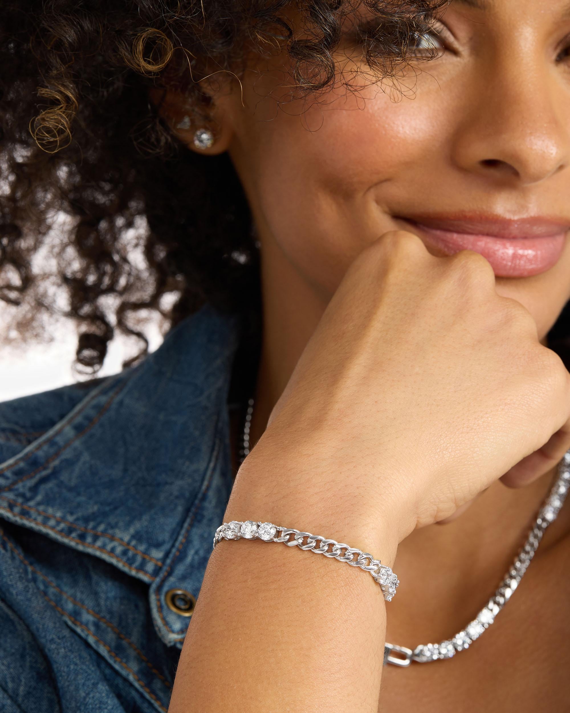 Baby Julian's Obsessed with Diamonds Bracelet - Silver|White Diamondettes