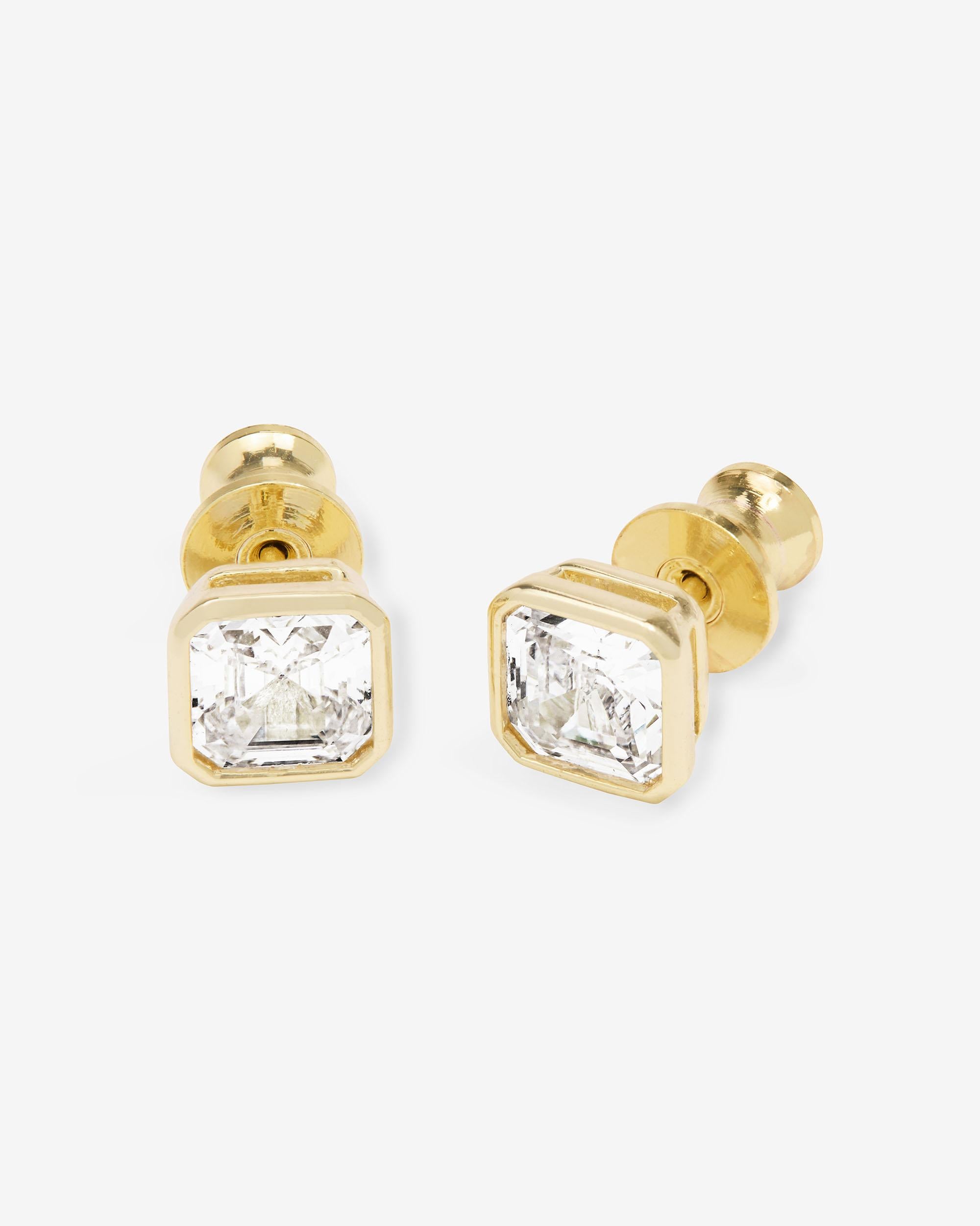 Duchess 6mm Studs - Gold|White Diamondettes