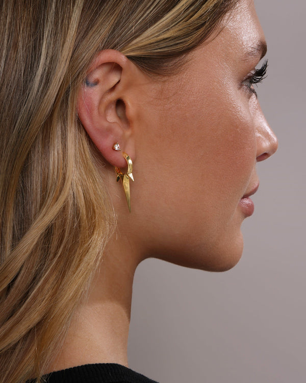 Gabriella Smooth Triple Spike Earrings - Gold