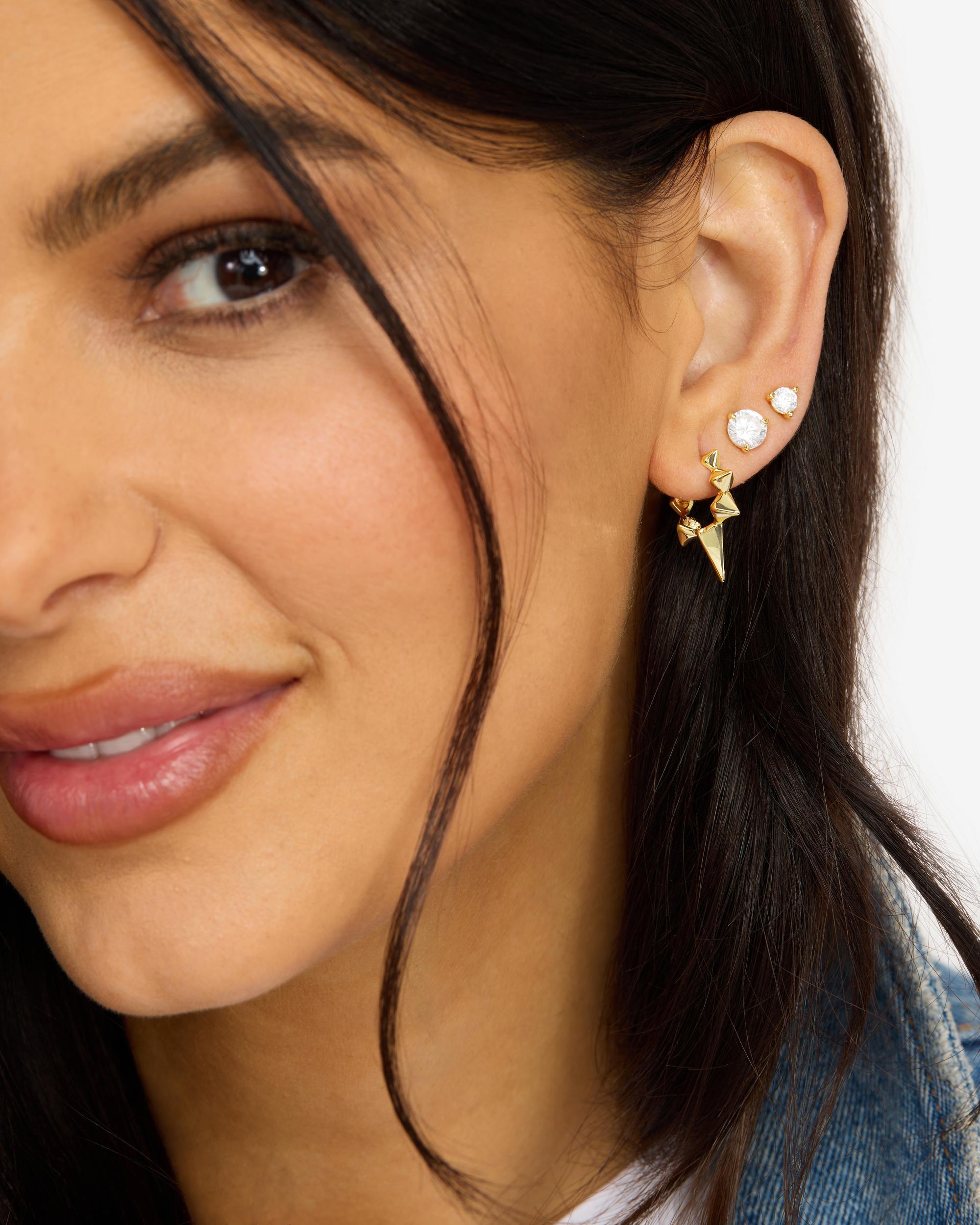 Gabriella Spiked Hoops - Gold