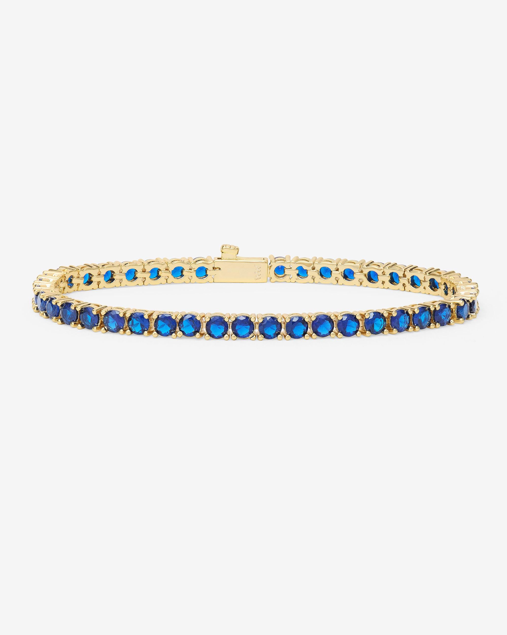 Grand Heiress Tennis Bracelet - Gold|Blue Sapphire Diamondettes
