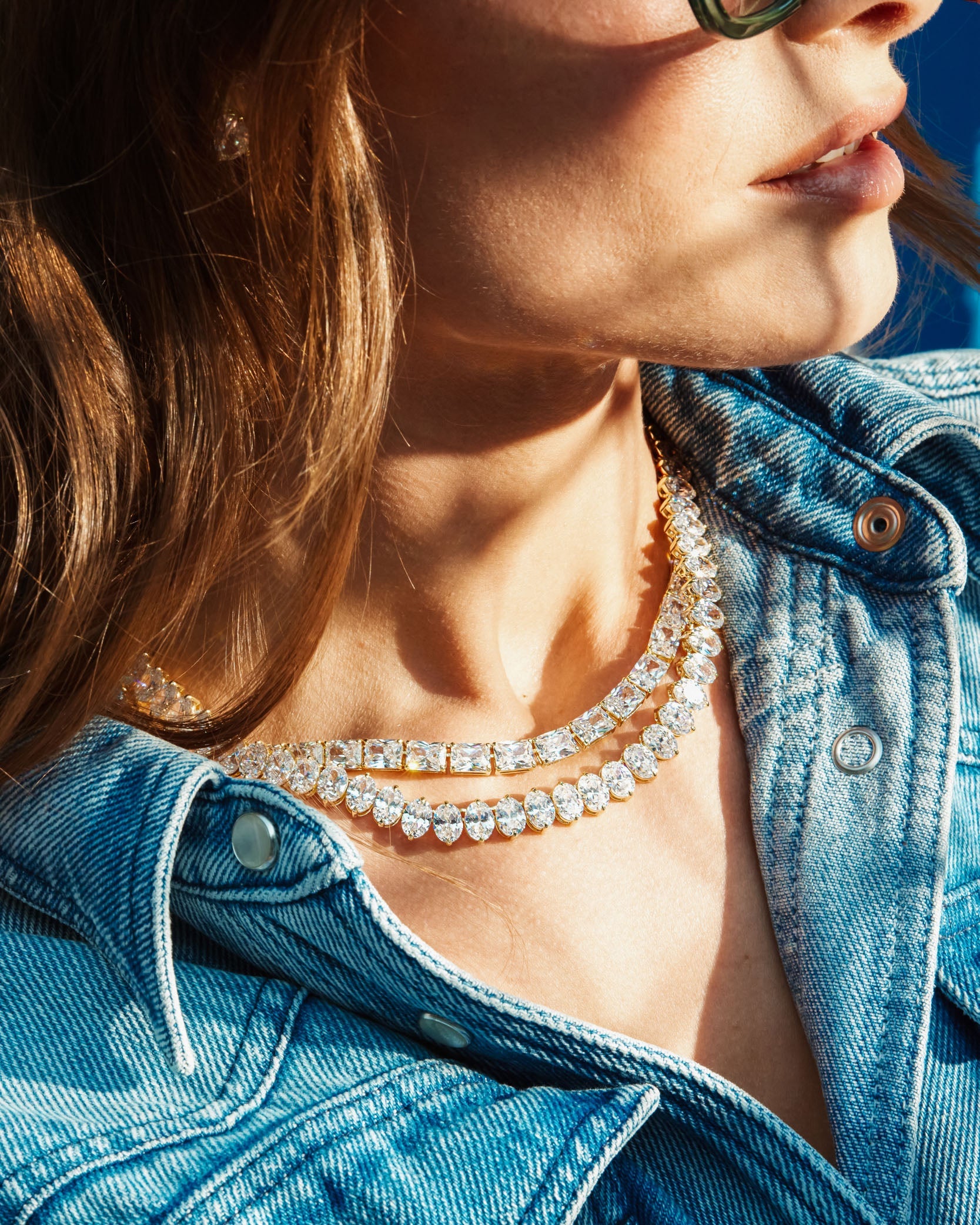 Hello Gorgeous Tennis Necklace - Silver|White Diamondettes