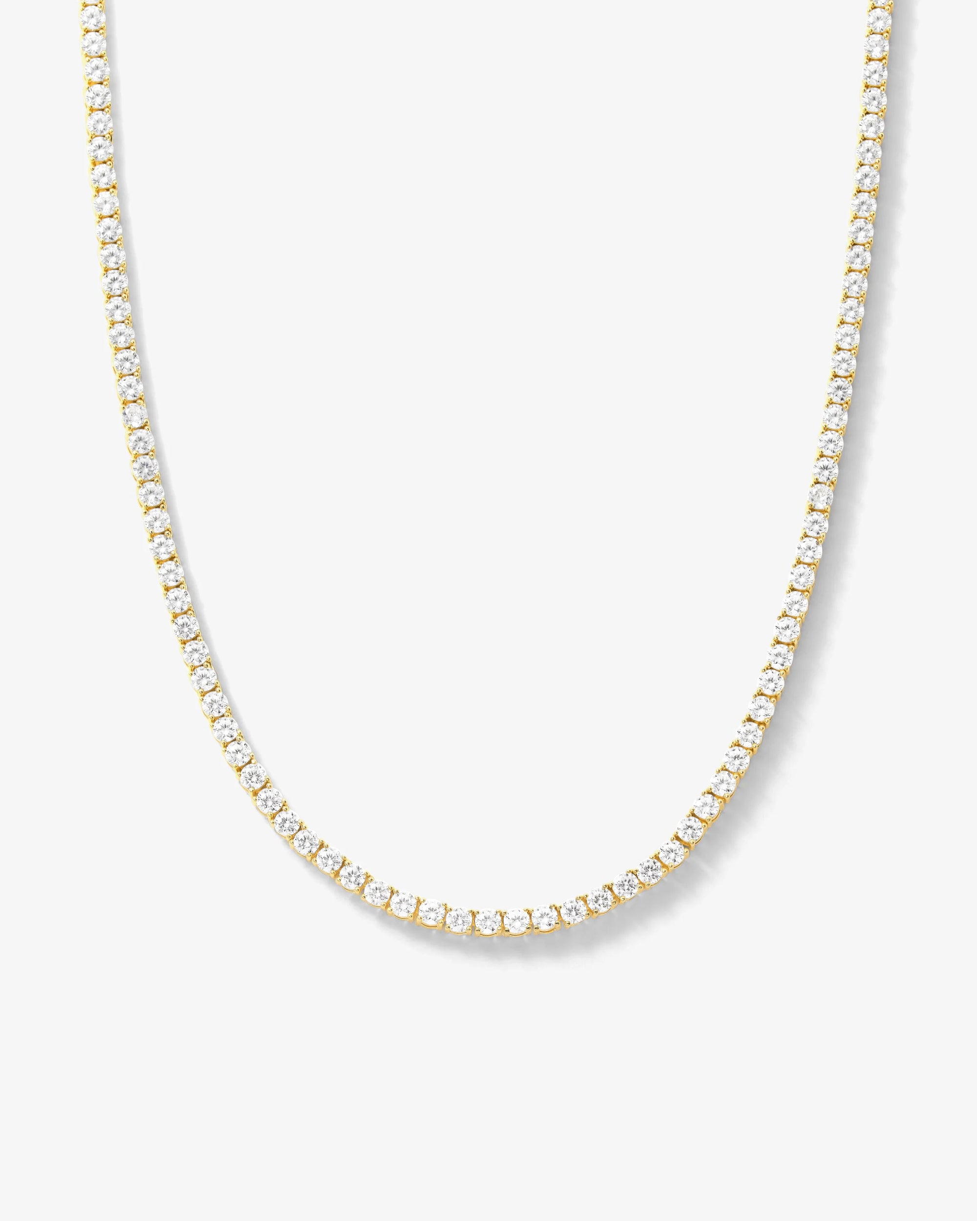 Grand Heiress Tennis Necklace - Gold|White Diamondettes