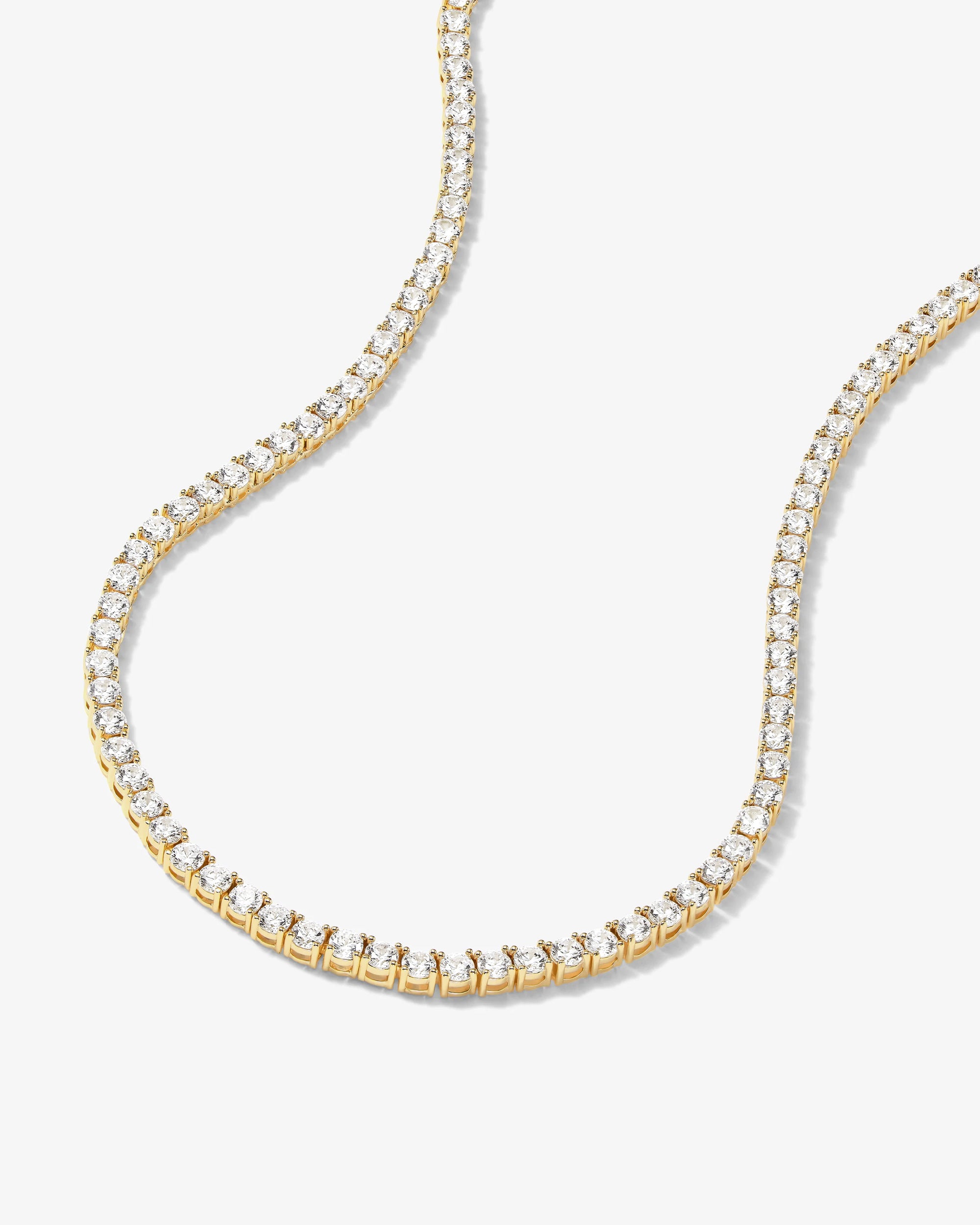 Grand Heiress Tennis Necklace - Gold|White Diamondettes
