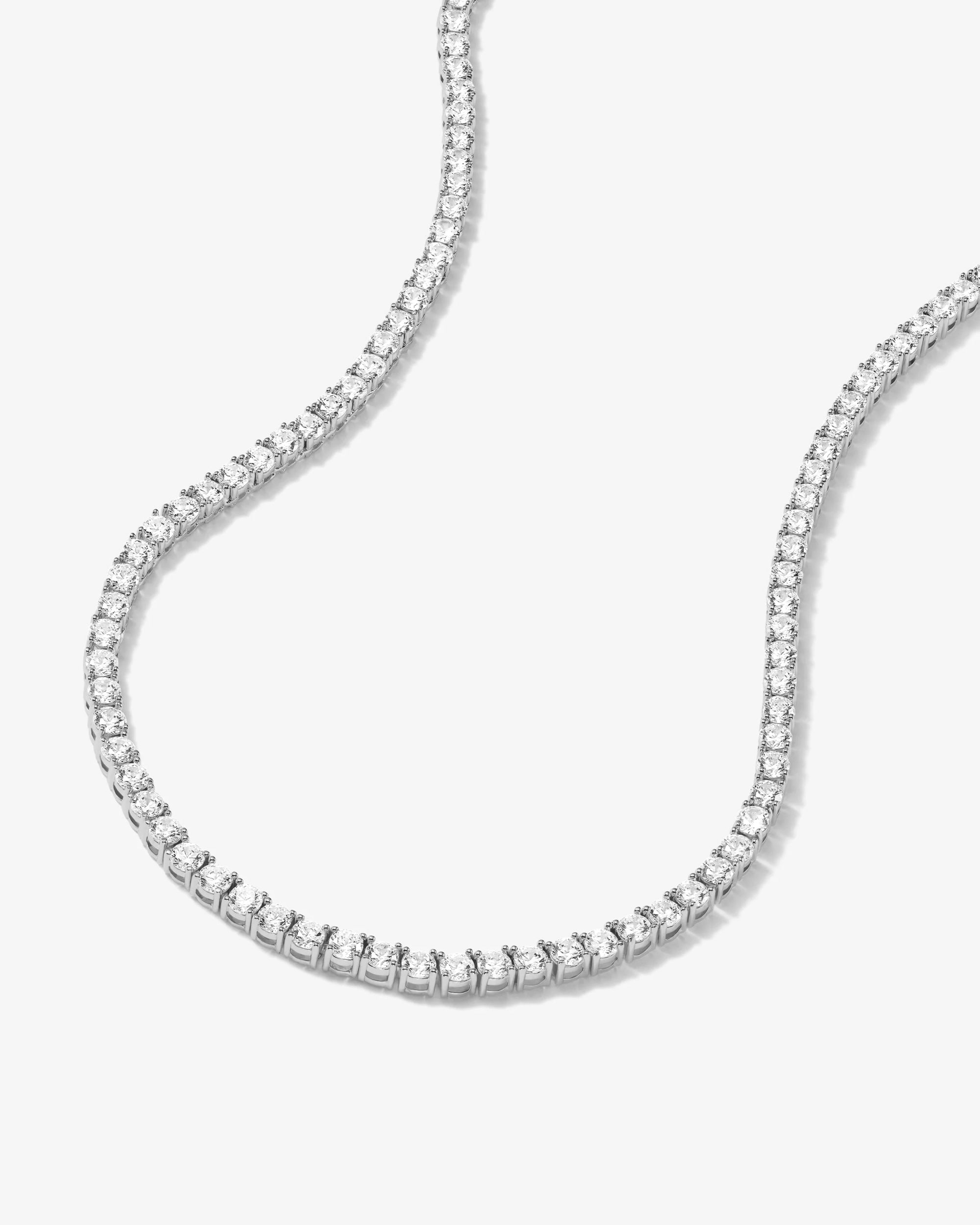 Grand Heiress Tennis Necklace - Silver|White Diamondettes