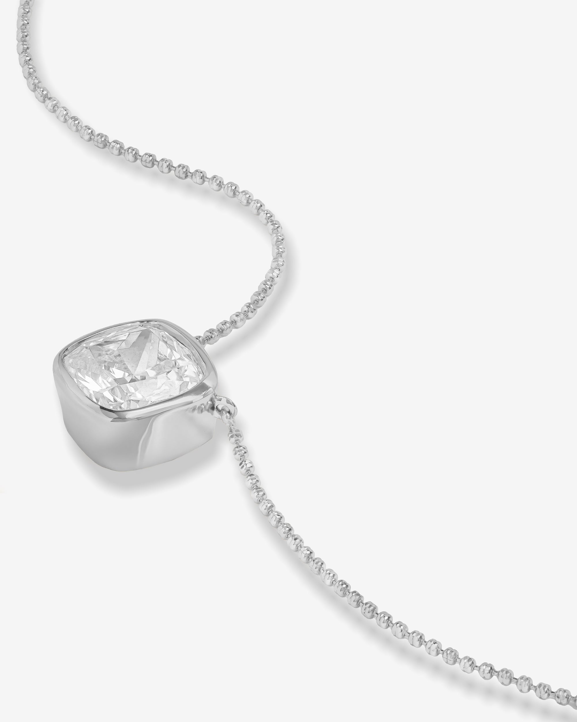 Hello Flawless Necklace - Silver|White Diamondettes
