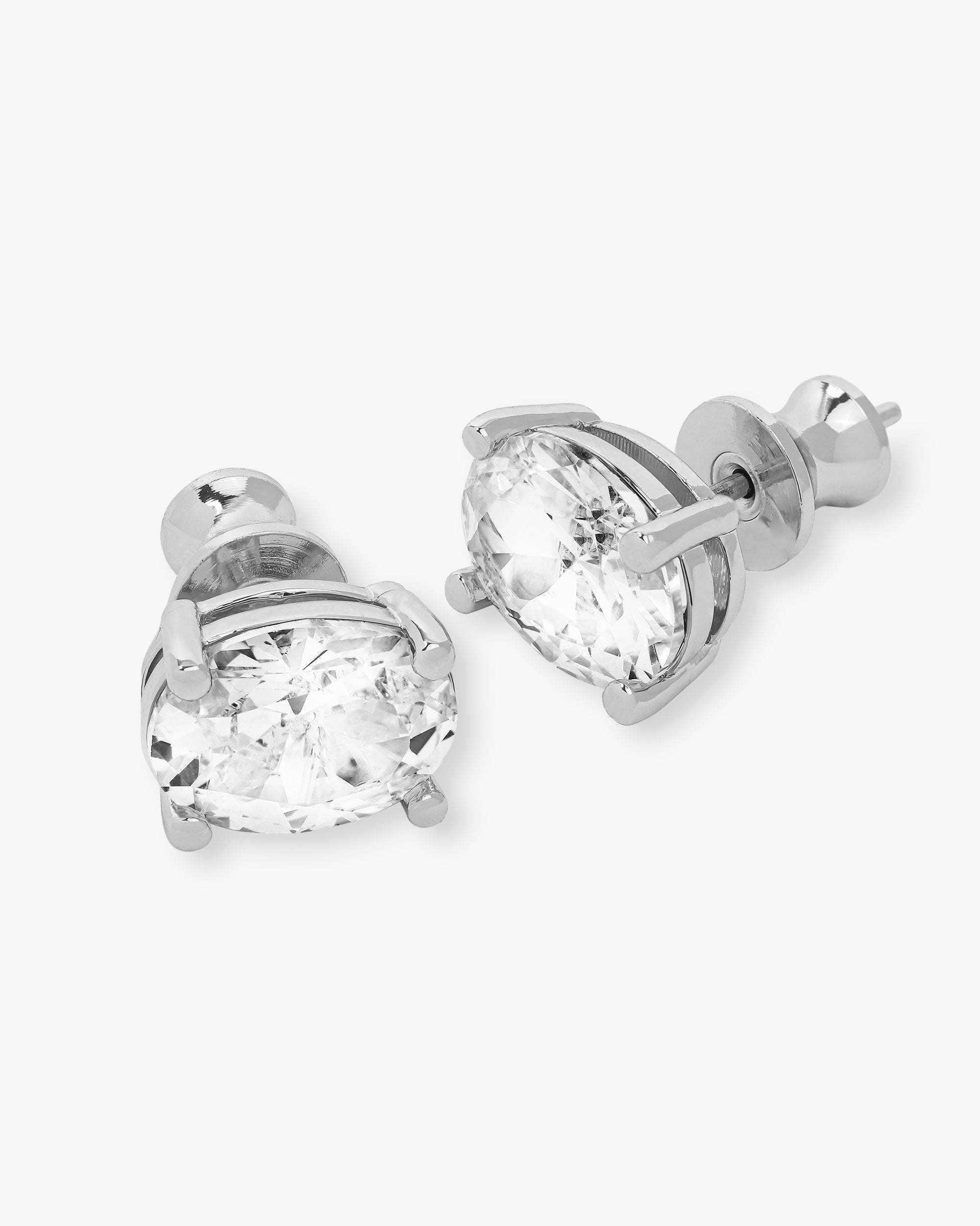 Hello Gorgeous 10mm Studs - Silver|White Diamondettes