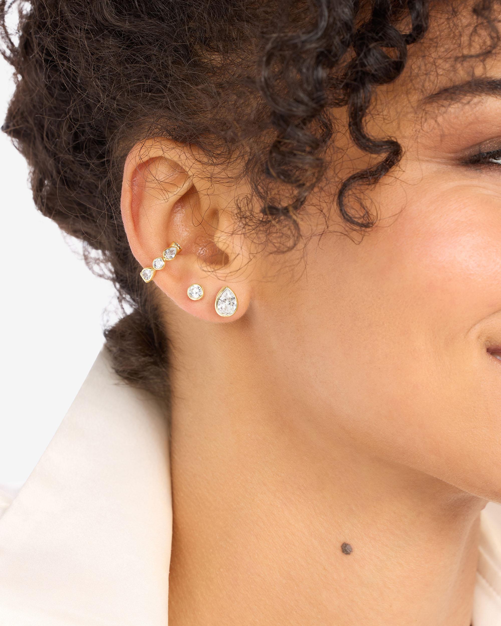 Isla Ear Cuff - Gold|White Diamondettes