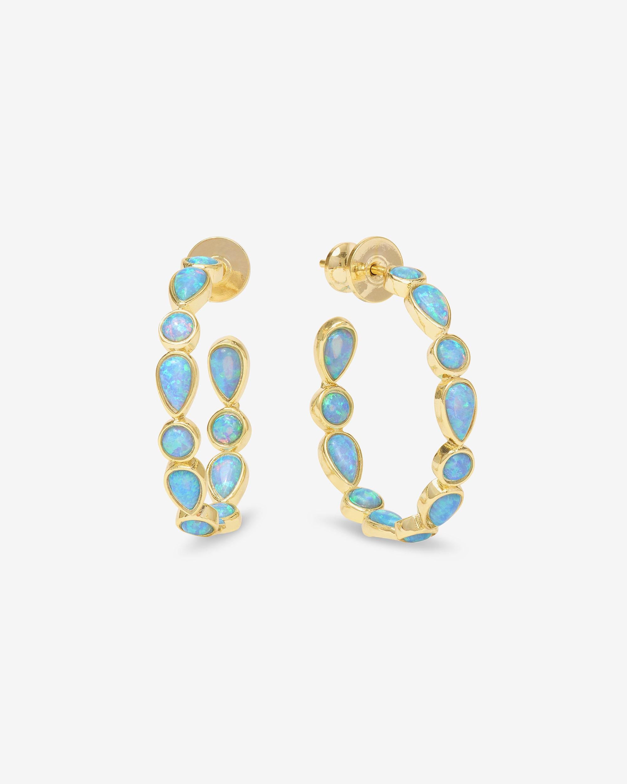 Isla Hoops 1" - Gold|Blue Opal