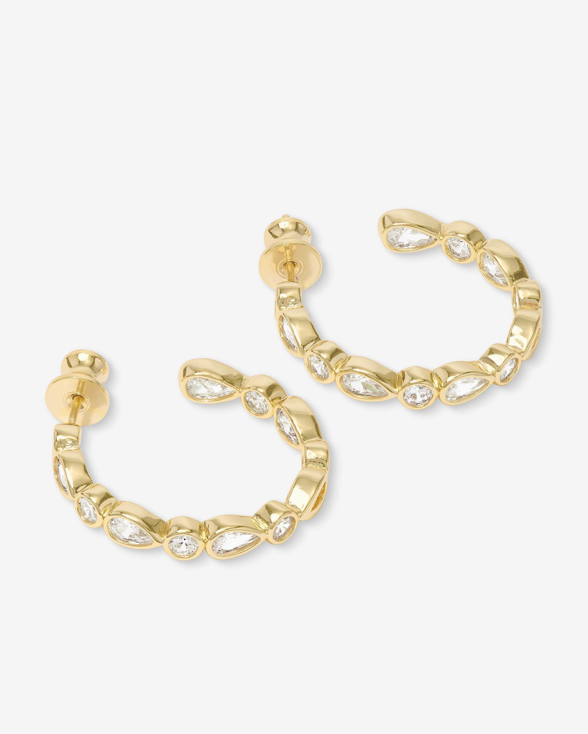 Isla Hoops 1" - Gold|White Diamondettes