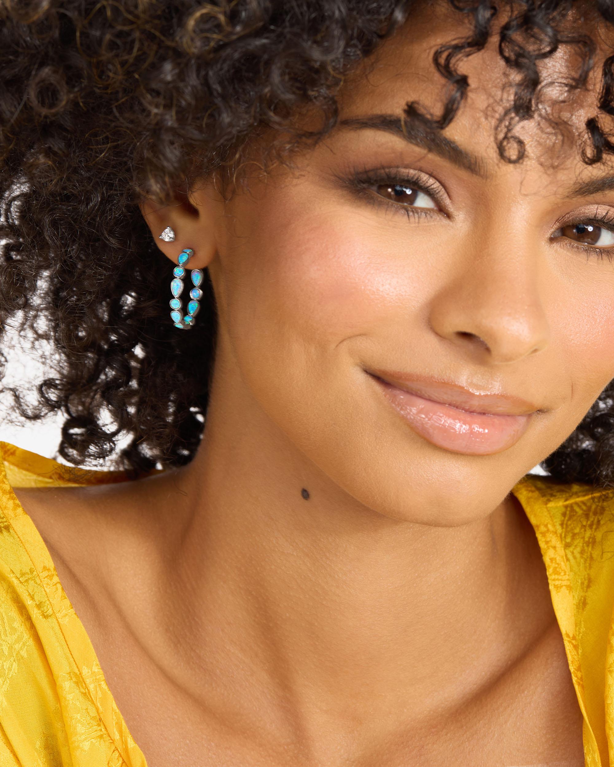 Isla Hoops 1" - Silver|Blue Opal