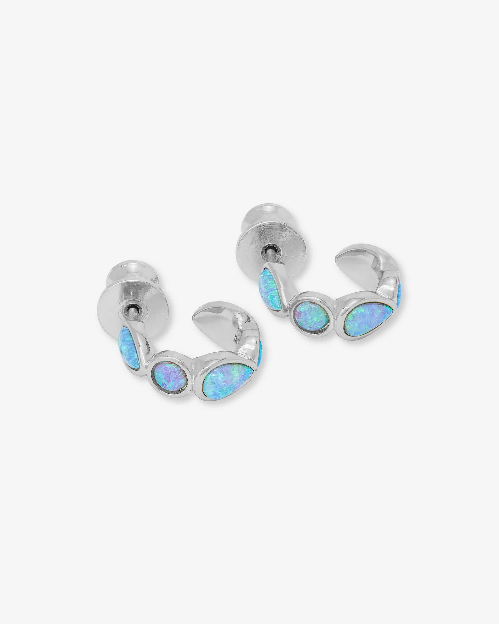 Isla Huggies - Silver|Blue Opal
