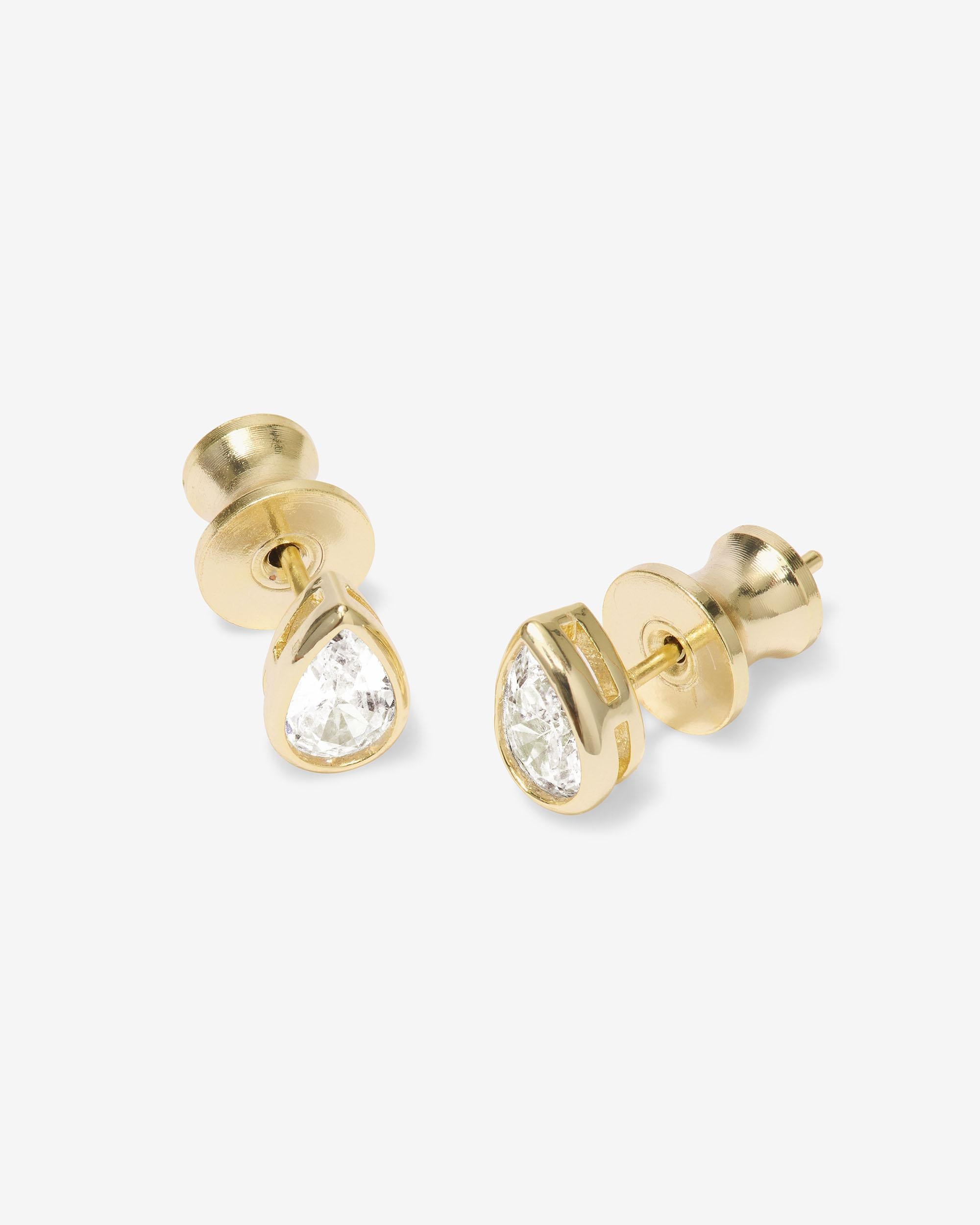 Isla 6mm Studs - Gold|White Diamondettes