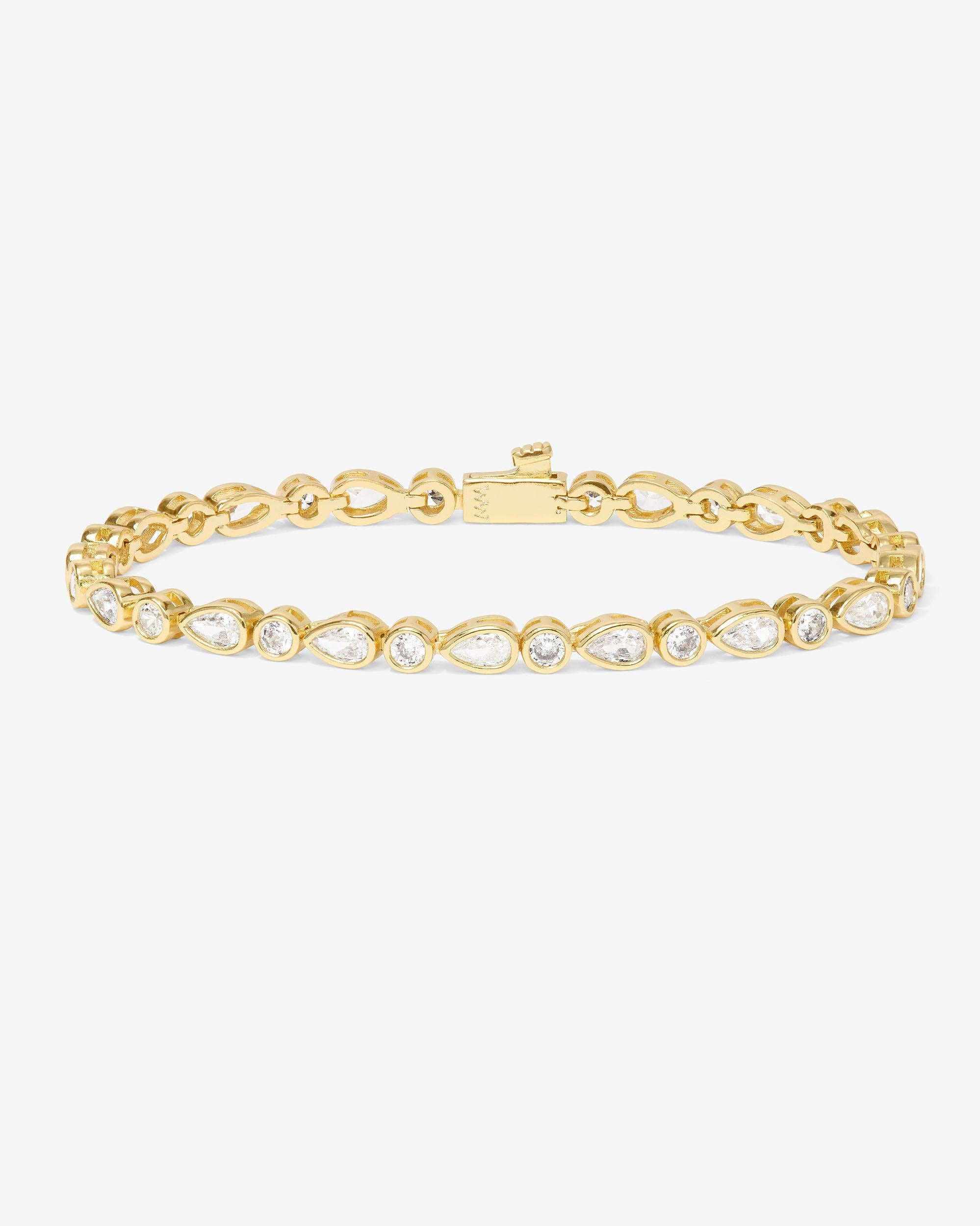 Isla Tennis Bracelet - Gold|White Diamondettes