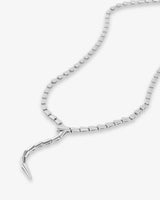 Mama Serpent Lariat Necklace - Silver