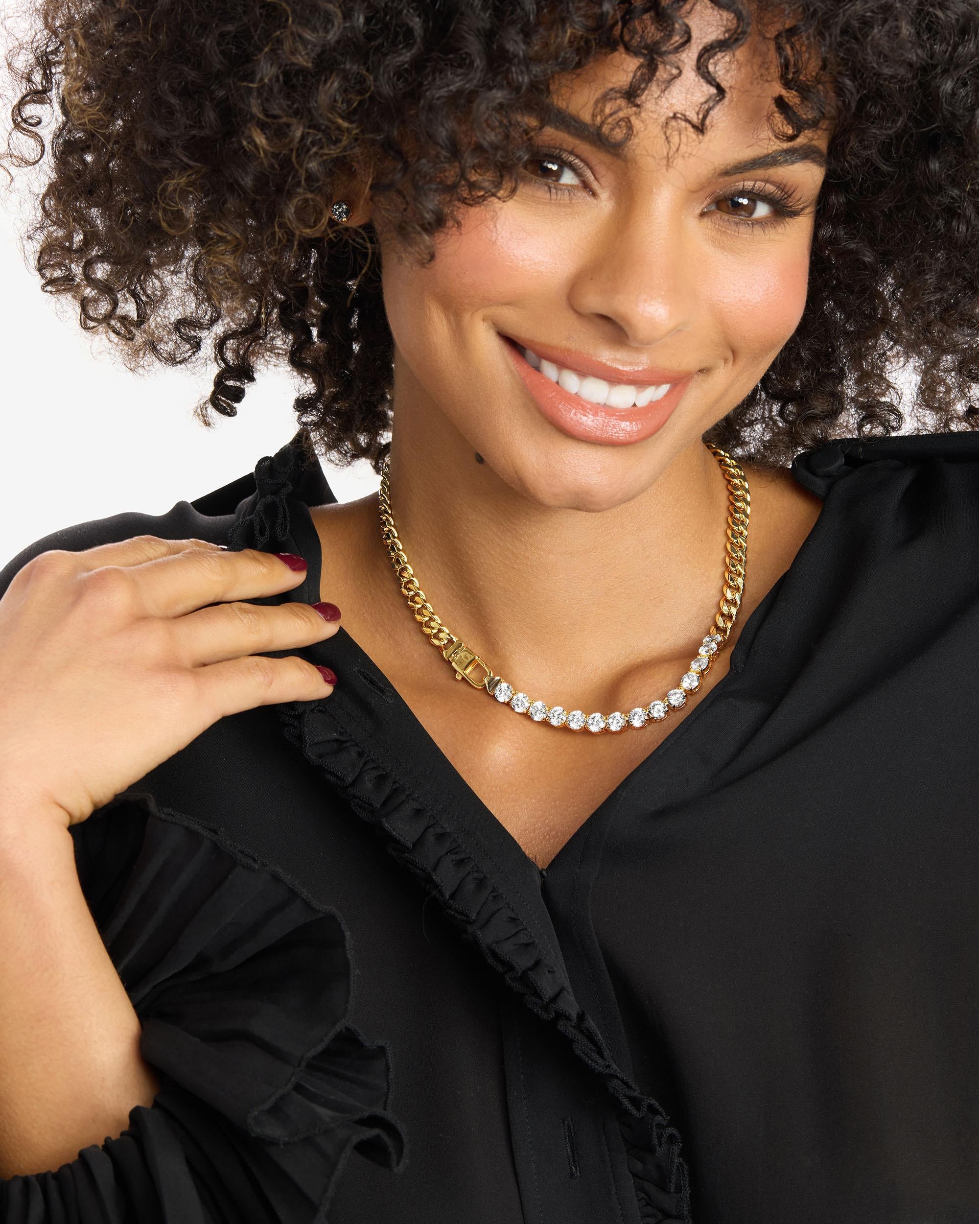 Julian REALLY Loves Diamonds Necklace - Gold|White Diamondettes