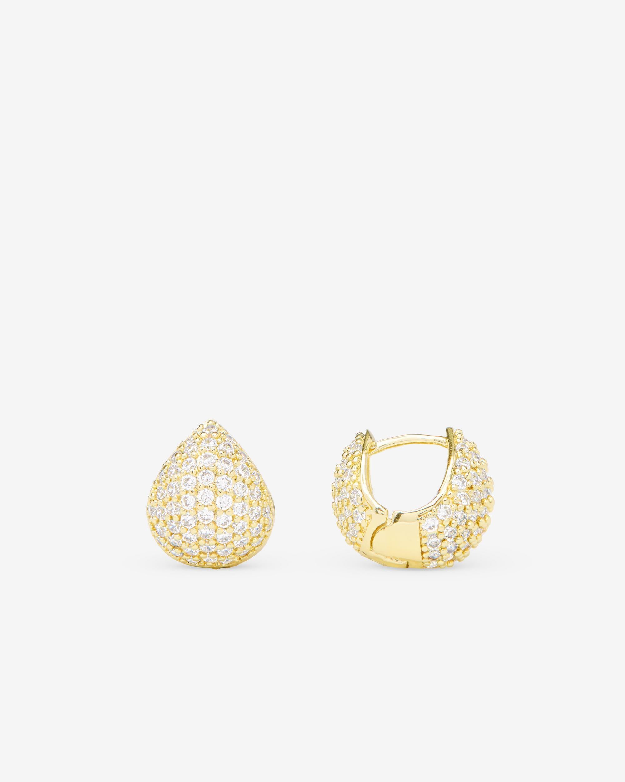 Lil' Norah Pave Earrings - Gold|White Diamondettes