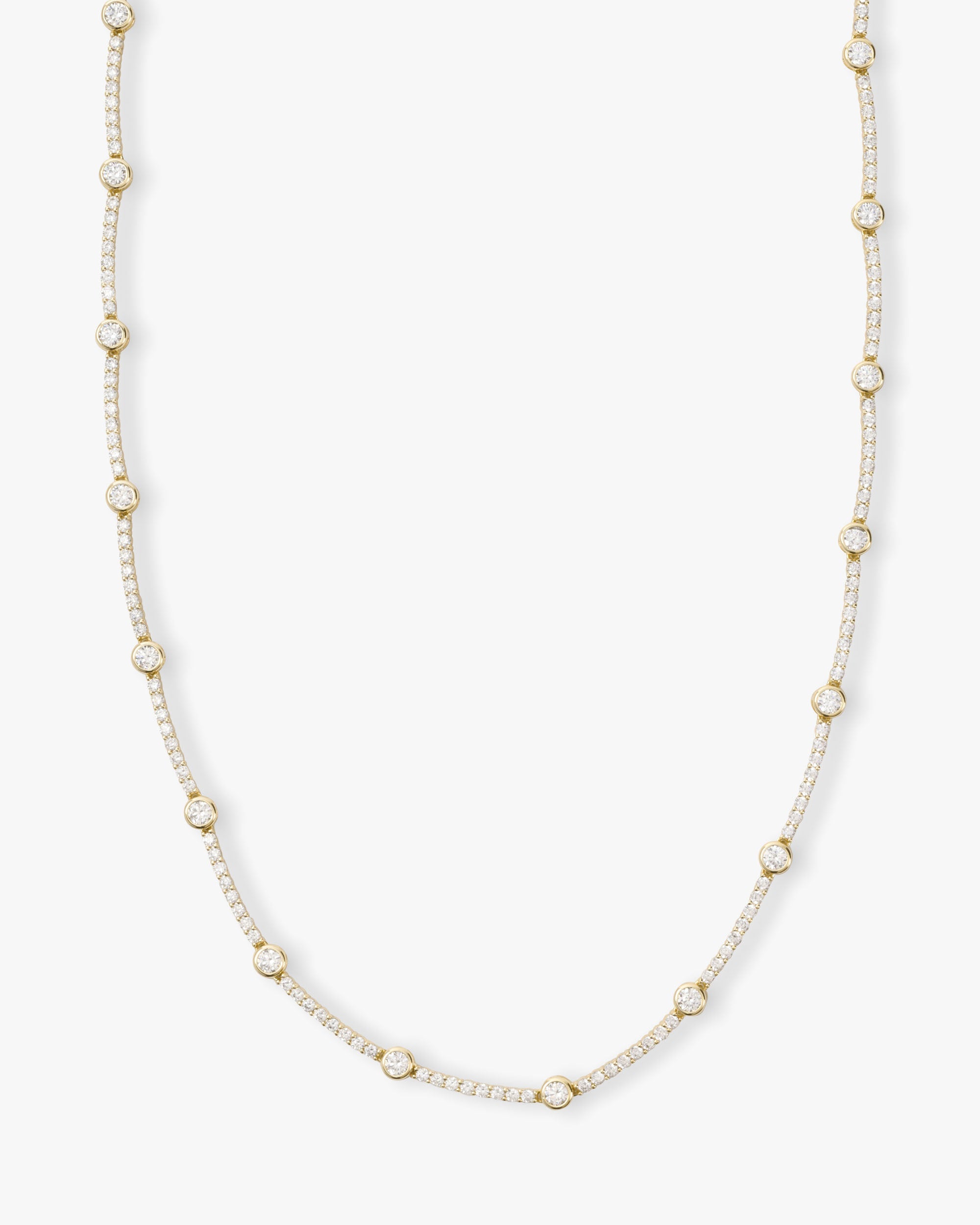 She's an Icon Station Necklace - Gold|White Diamondettes