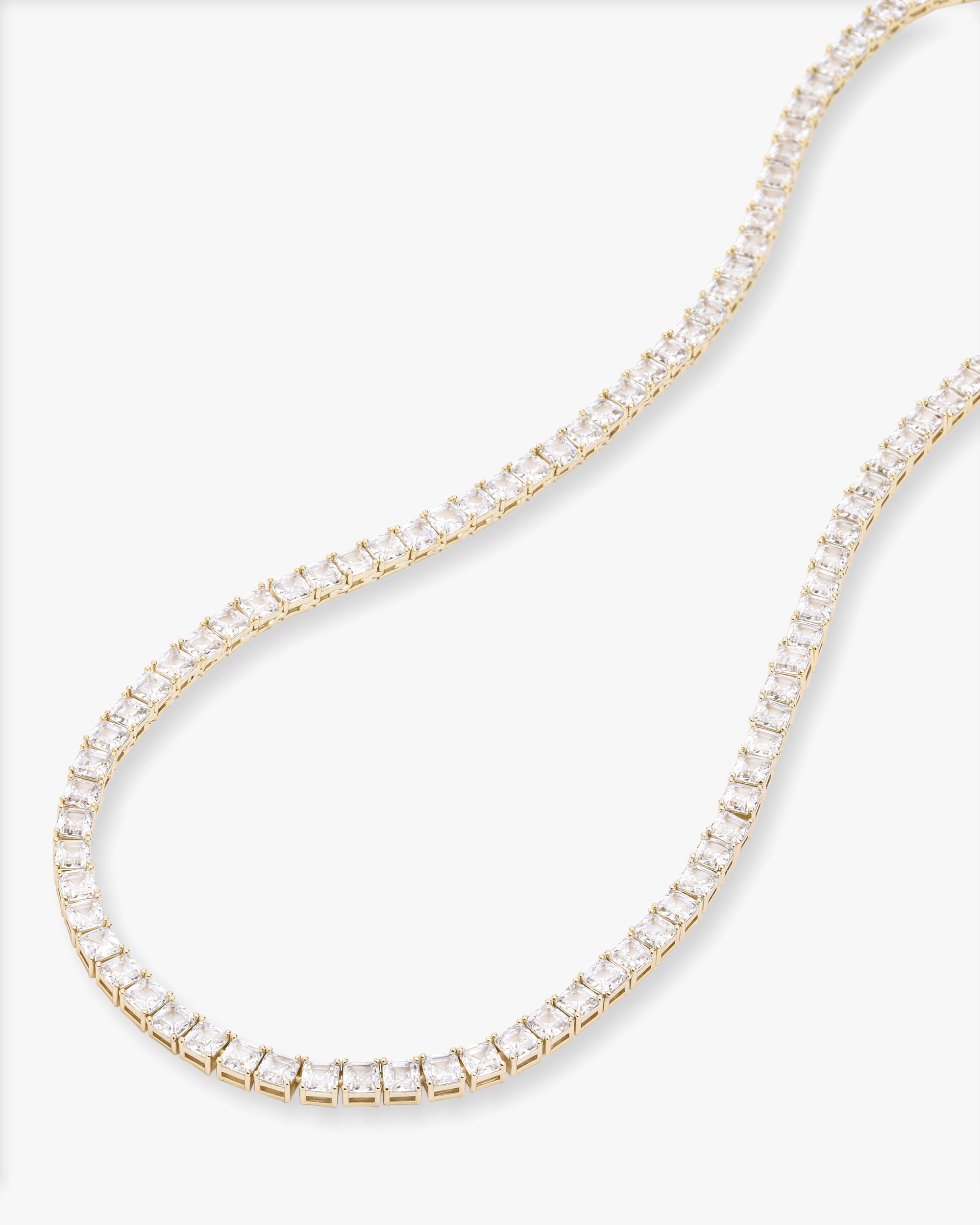 The Queen's Tennis Necklace - Gold|White Diamondettes