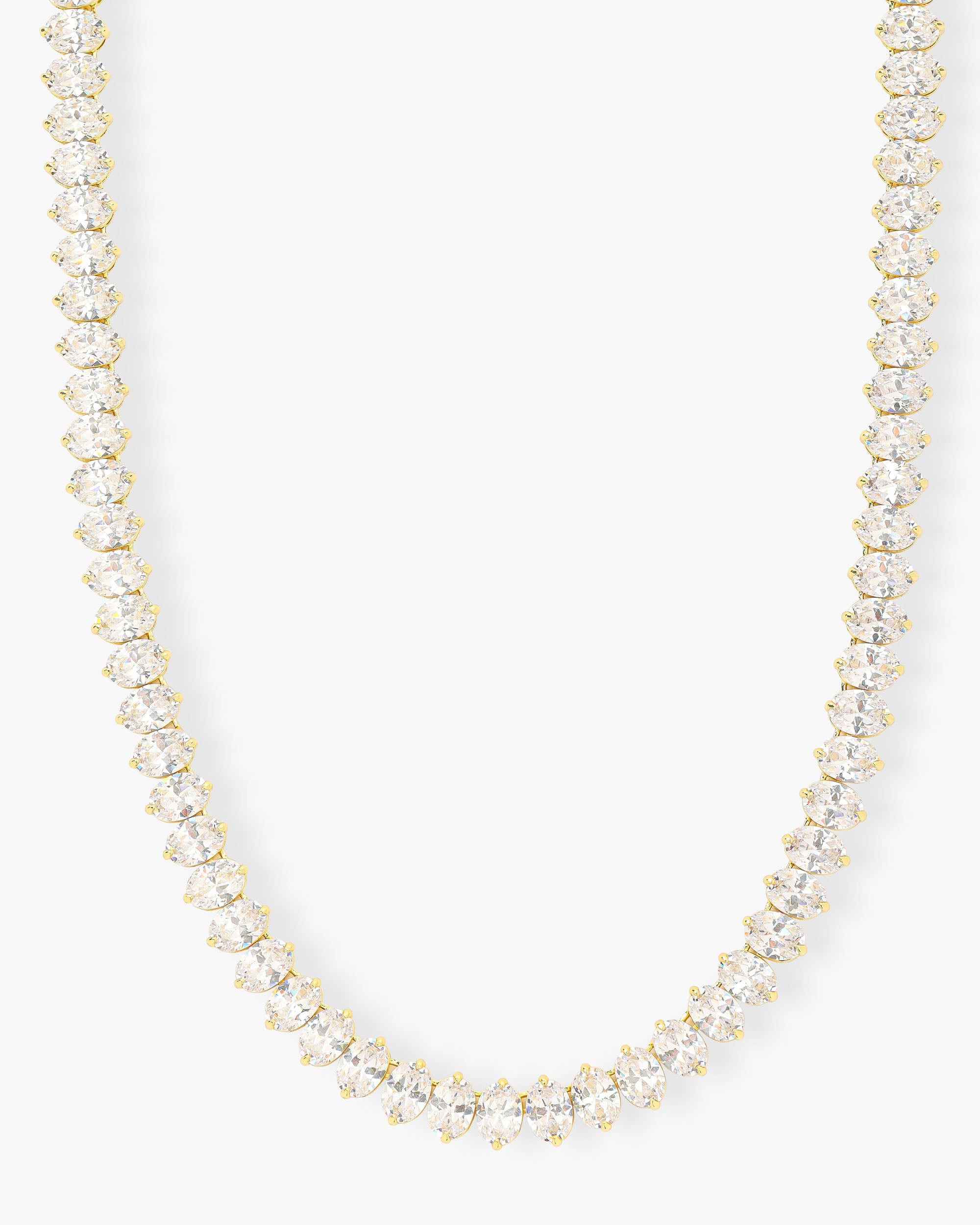 Hello Gorgeous Tennis Necklace - Gold|White Diamondettes