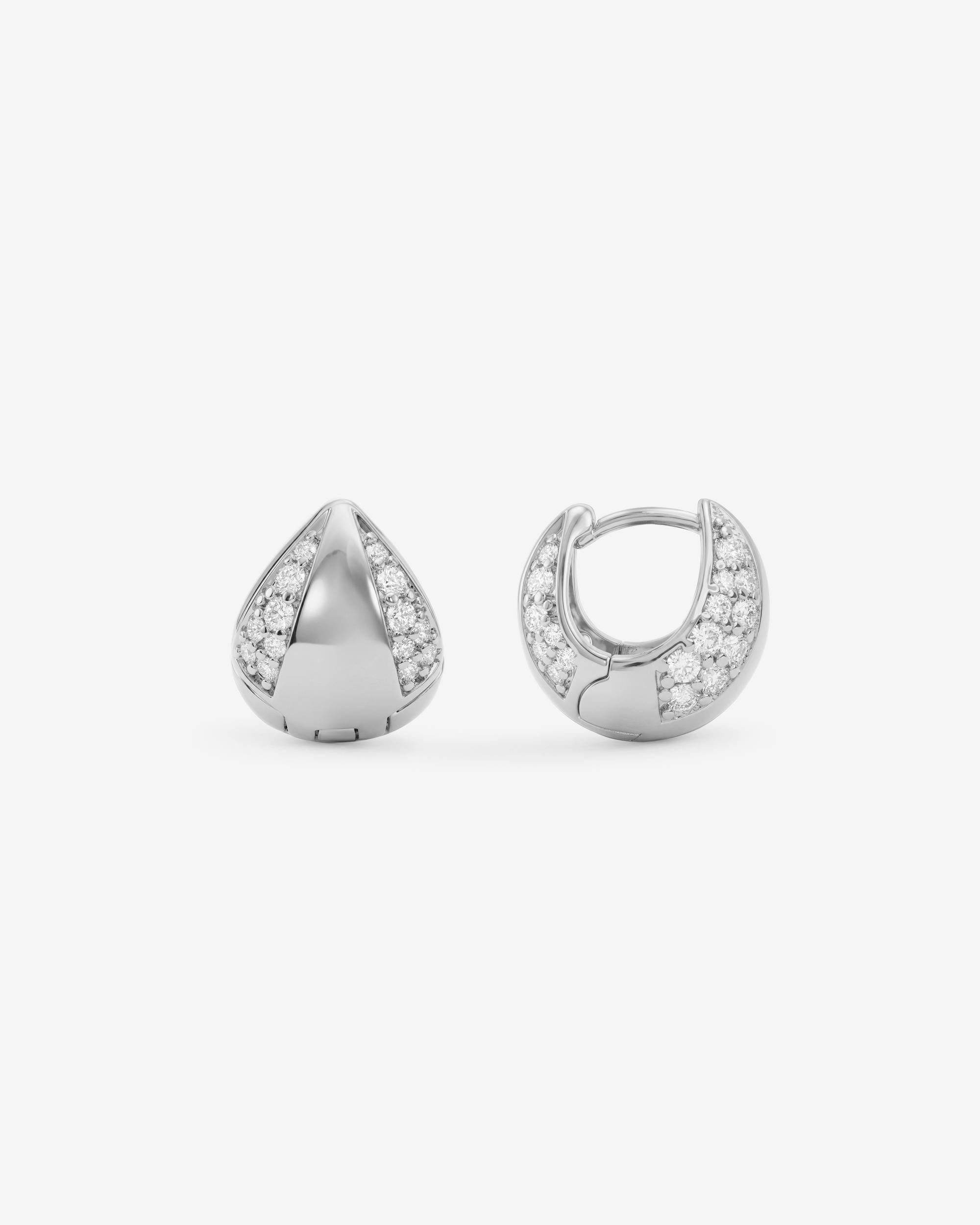 Lil Norah Mixed Pavé Earrings - Silver|White Diamondettes