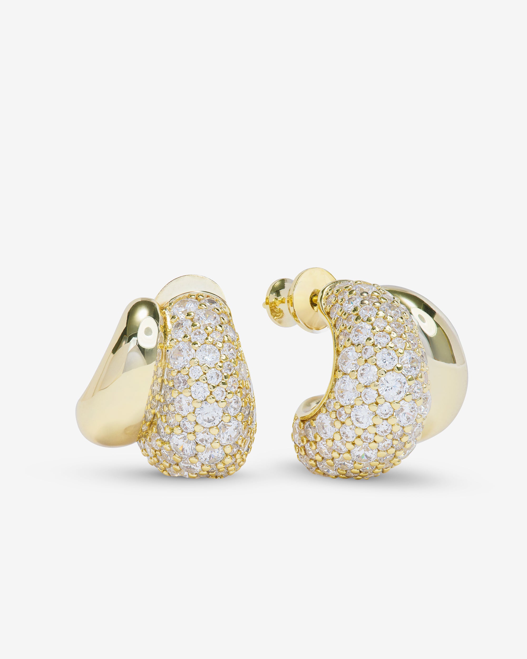Norah Pavé Double Hoop: 18k Gold & Simulated Diamonds – Melinda