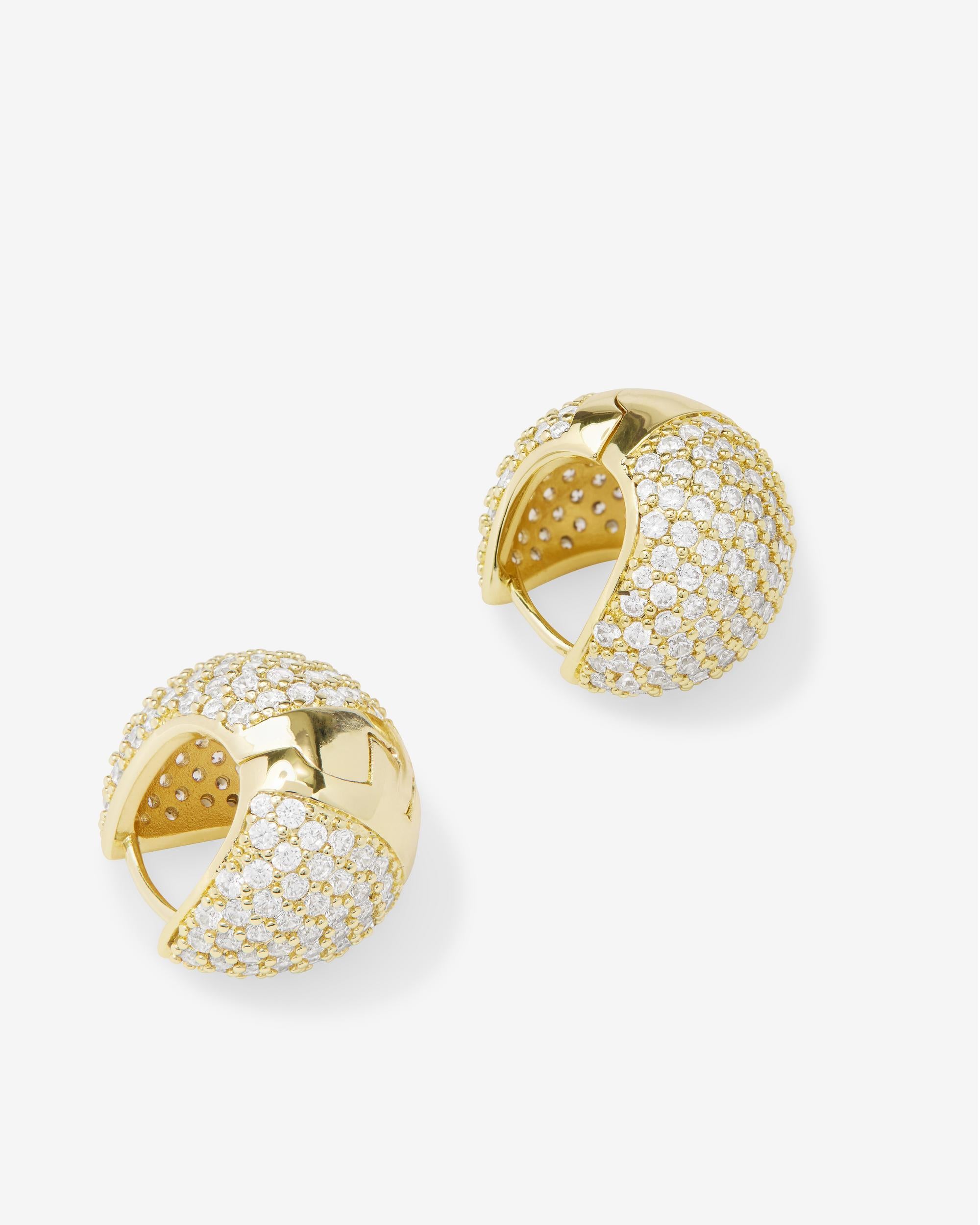 Norah Pave Earrings - Gold|White Diamondettes