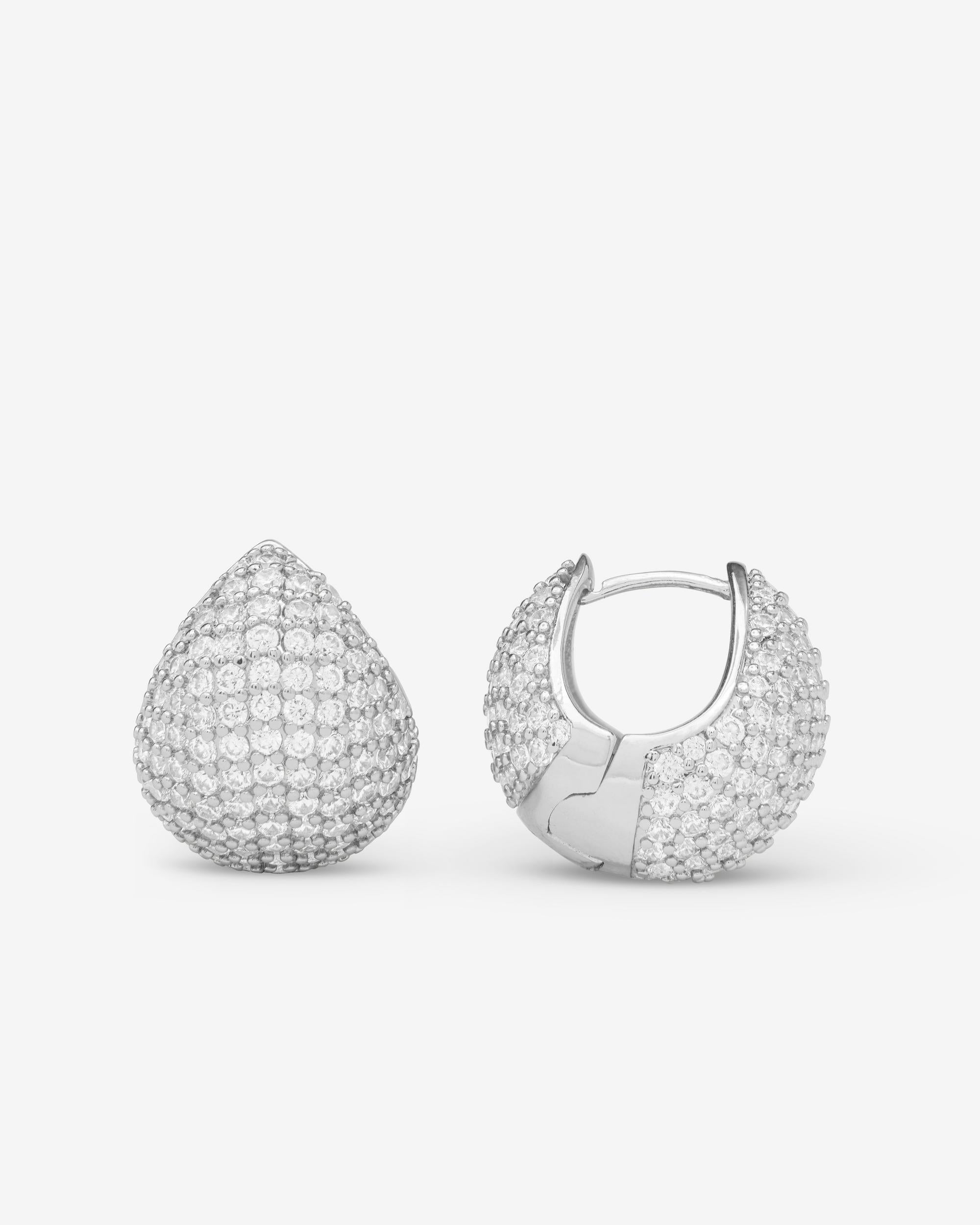 Norah Pave Earrings - Silver|White Diamondettes