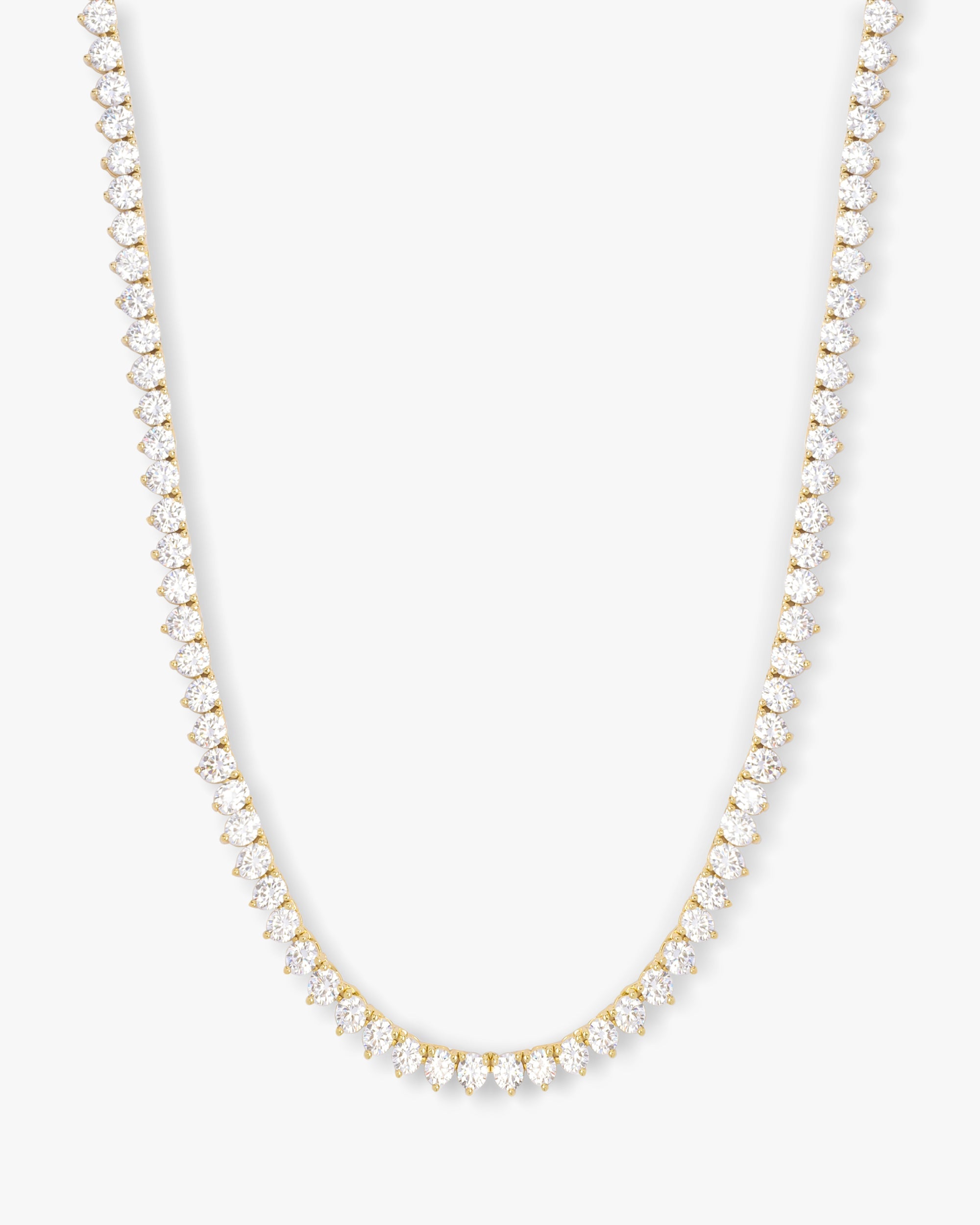 Mama Not Your Basic Tennis Necklace - Gold|White Diamondettes