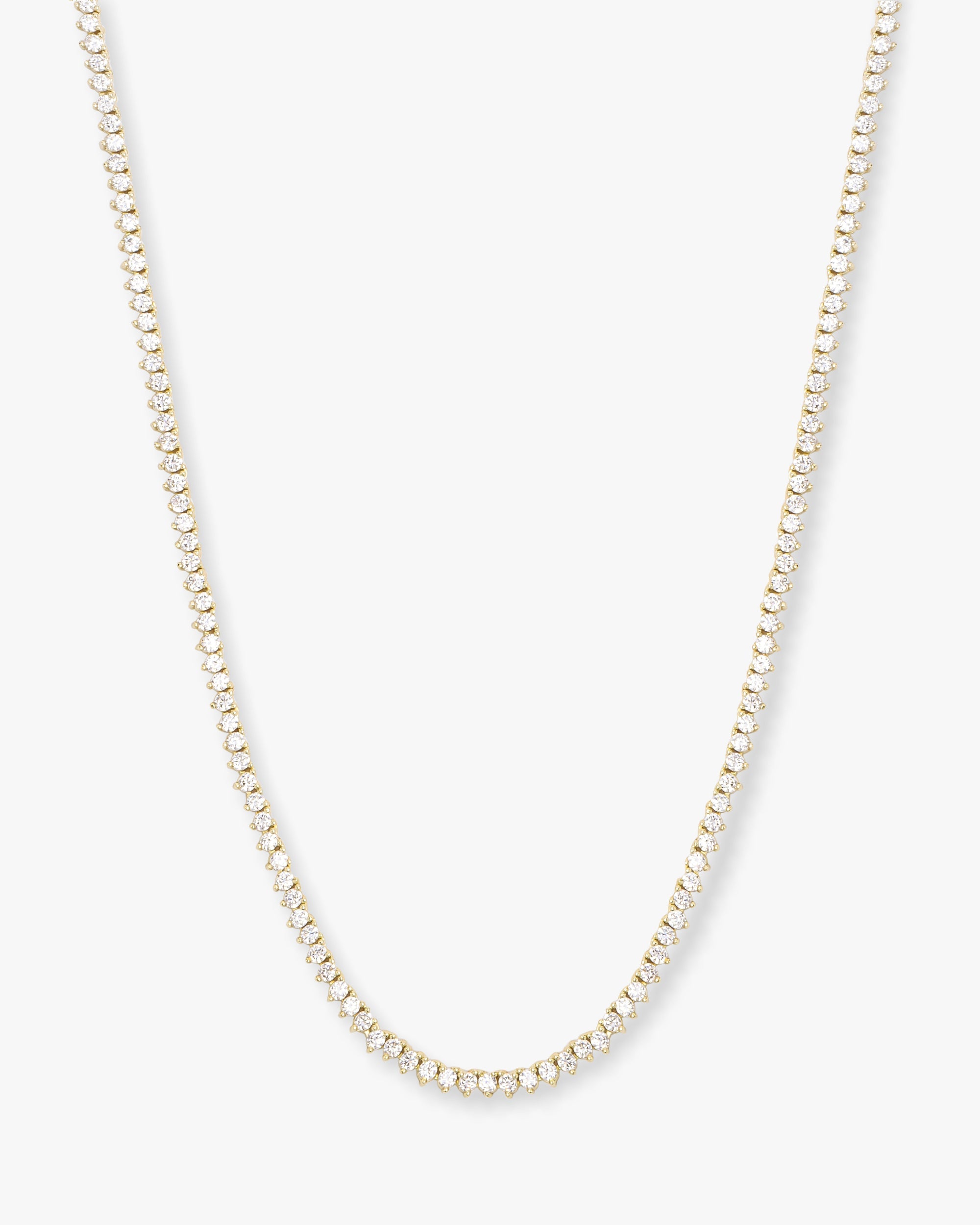 Baby Not Your Basic Tennis Necklace - Gold|White Diamondettes