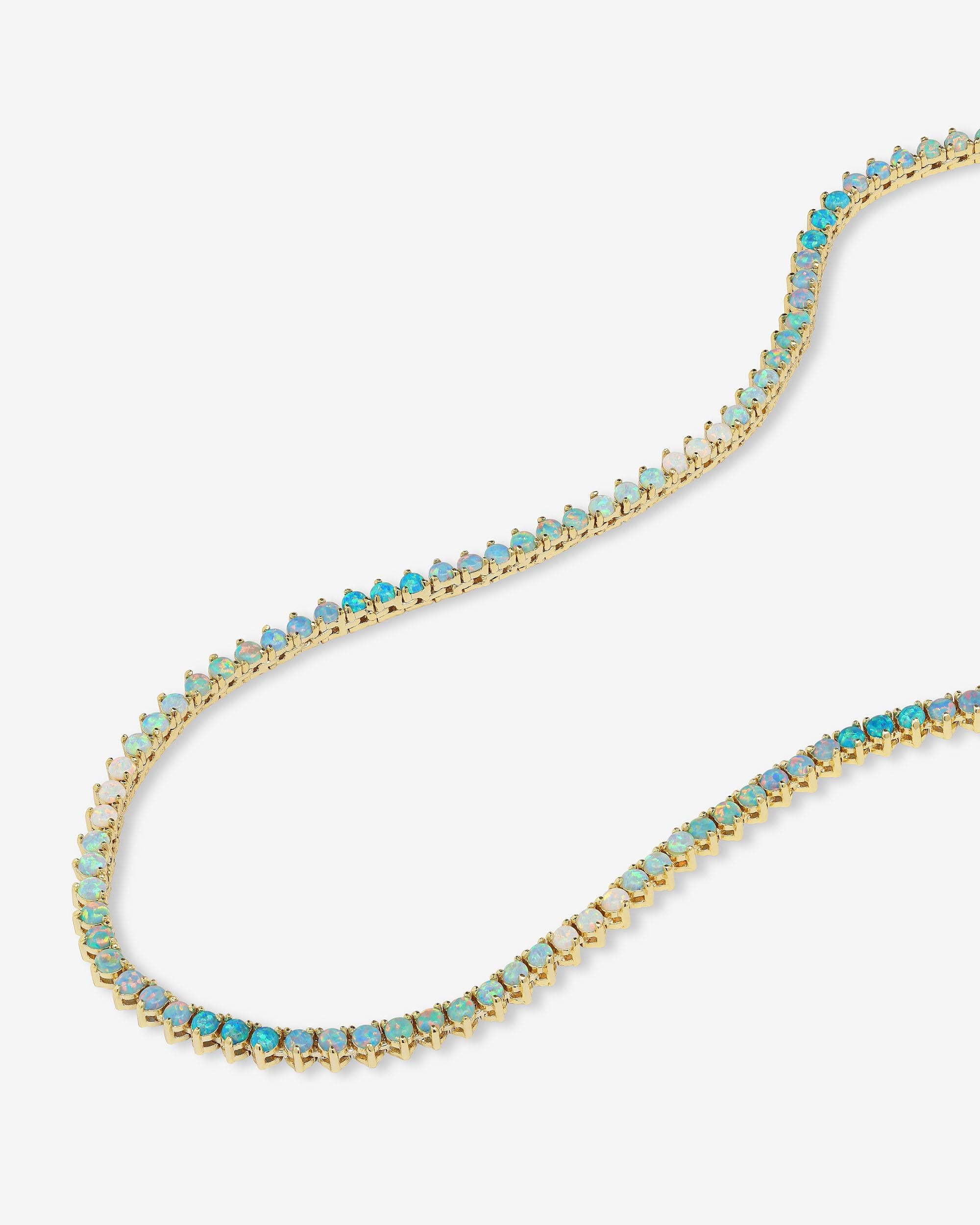 Not Your Basic Ombré Tennis Necklace - Gold|Blue Opal Ombré