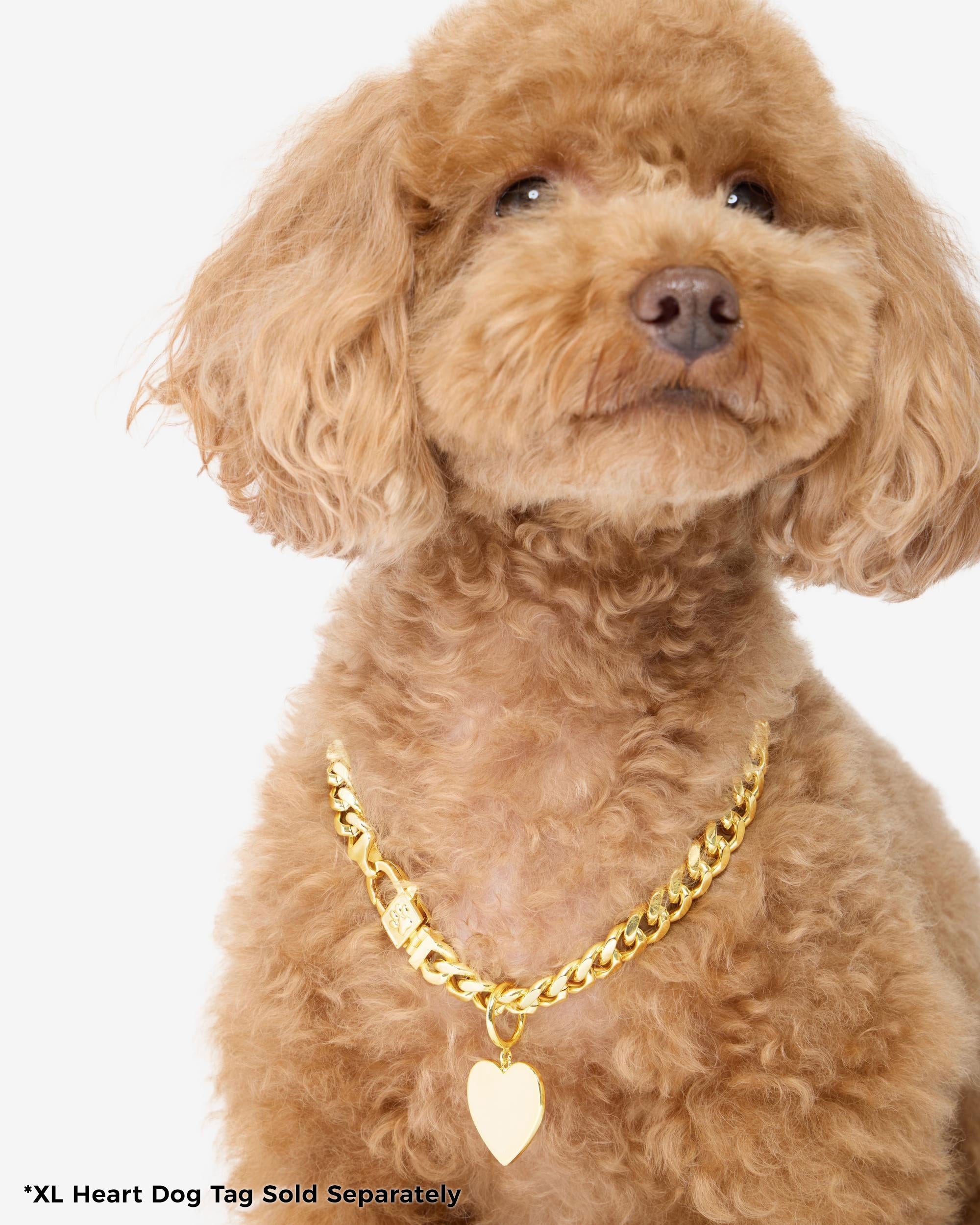 XL Heart Engravable Dog Tag - Gold