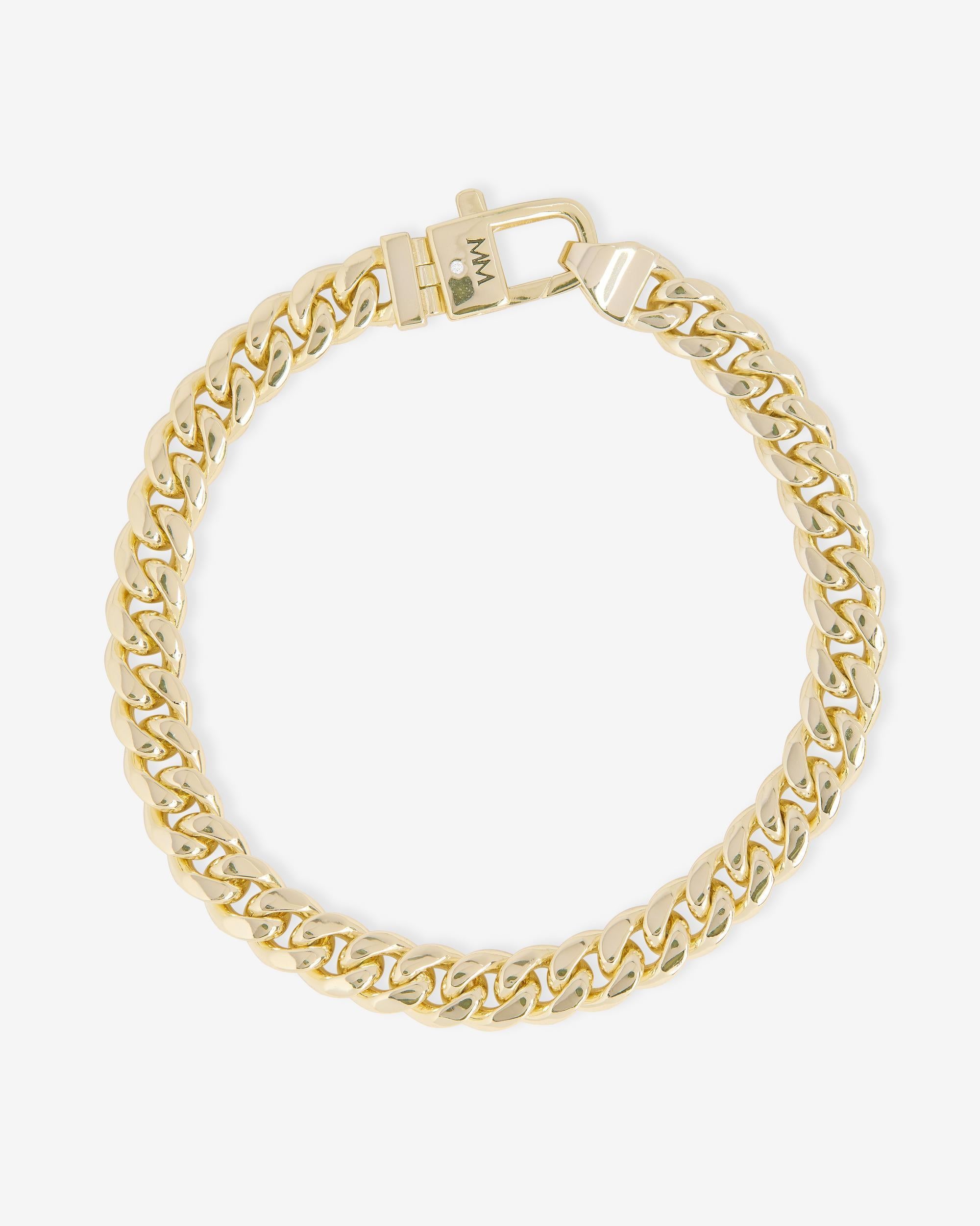 Pavé Julian Cuban Chain Bracelet 6.8mm - Gold|White Diamondettes
