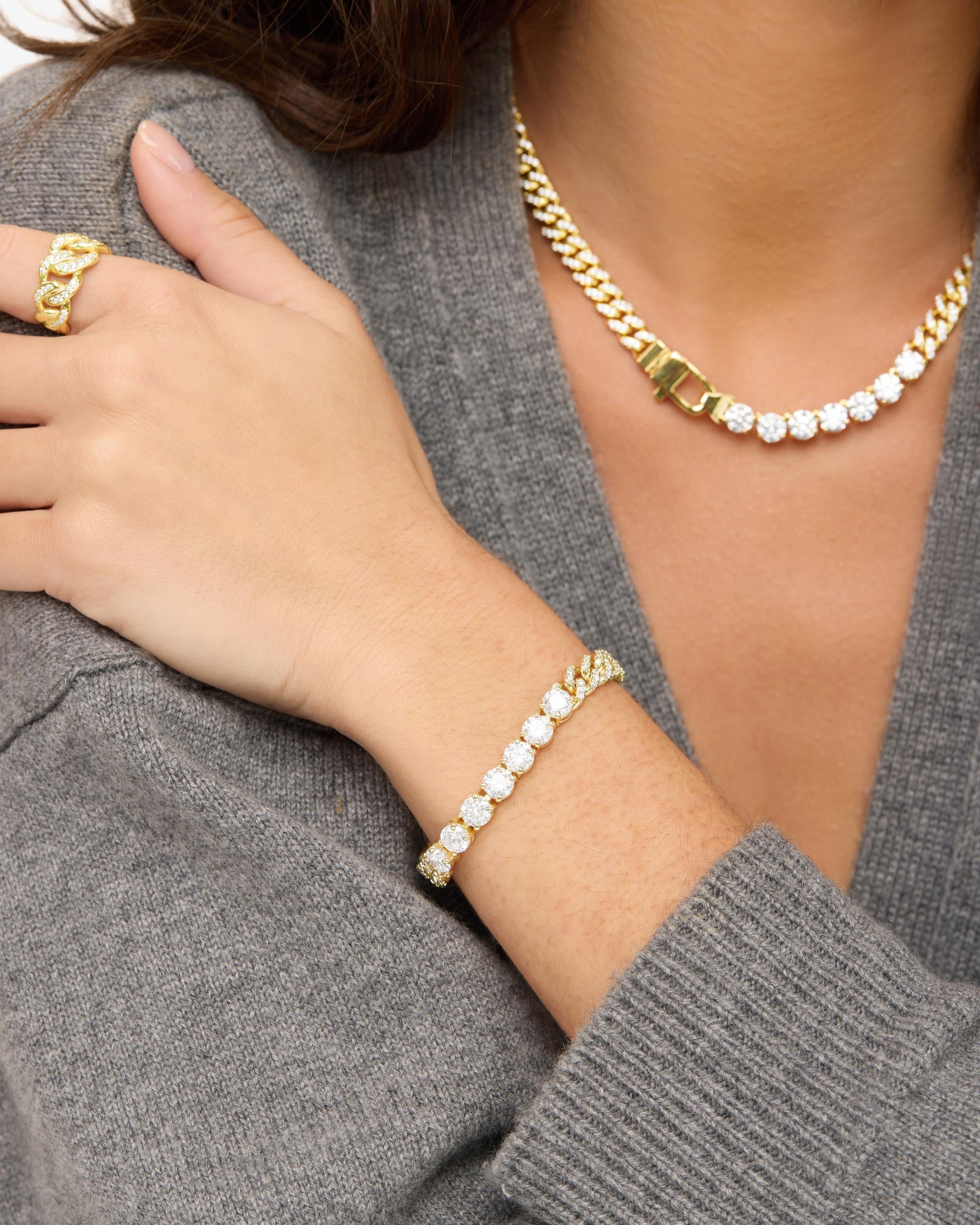 Pavé Julian Loves Diamonds Bracelet - Gold|White Diamondettes