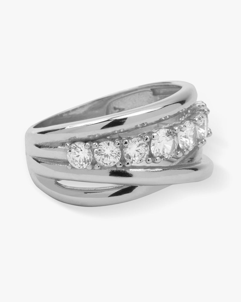 Oh She Fancy Stacked Diamond Ring - Silver|White Diamondettes
