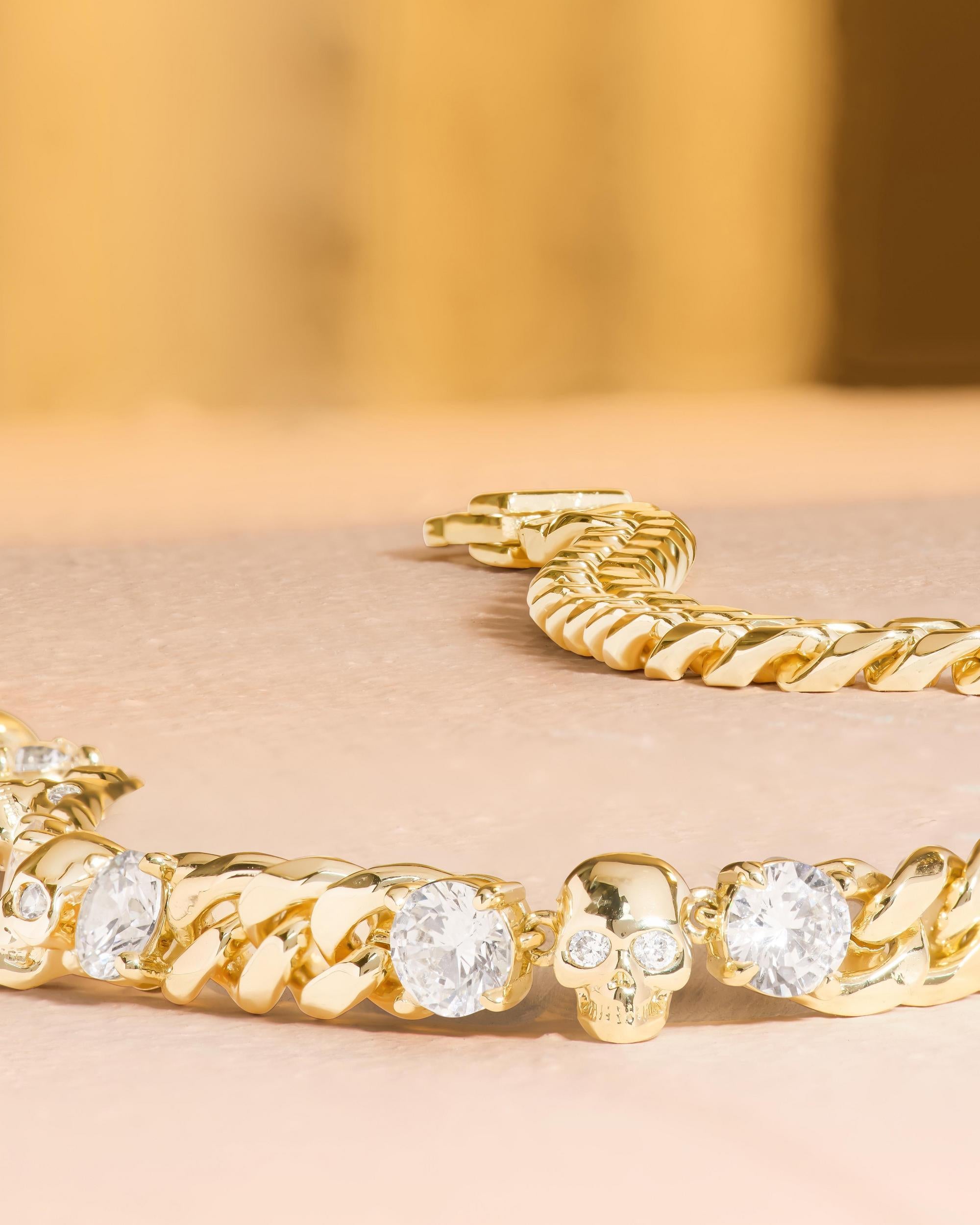 Ride or Die Cuban Chain Necklace - Silver|White Diamondettes